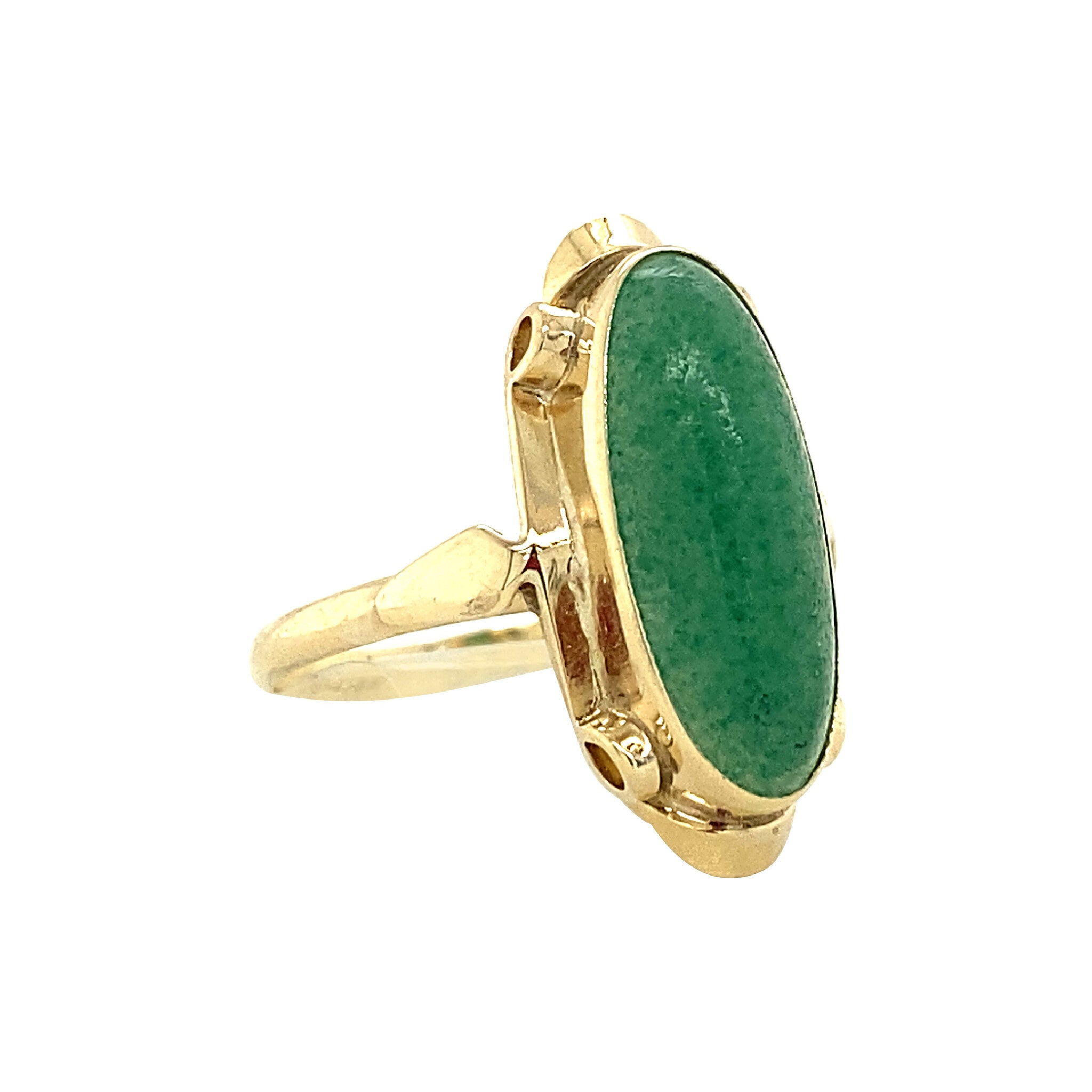 Gouden ring met aventurijn 14 krt