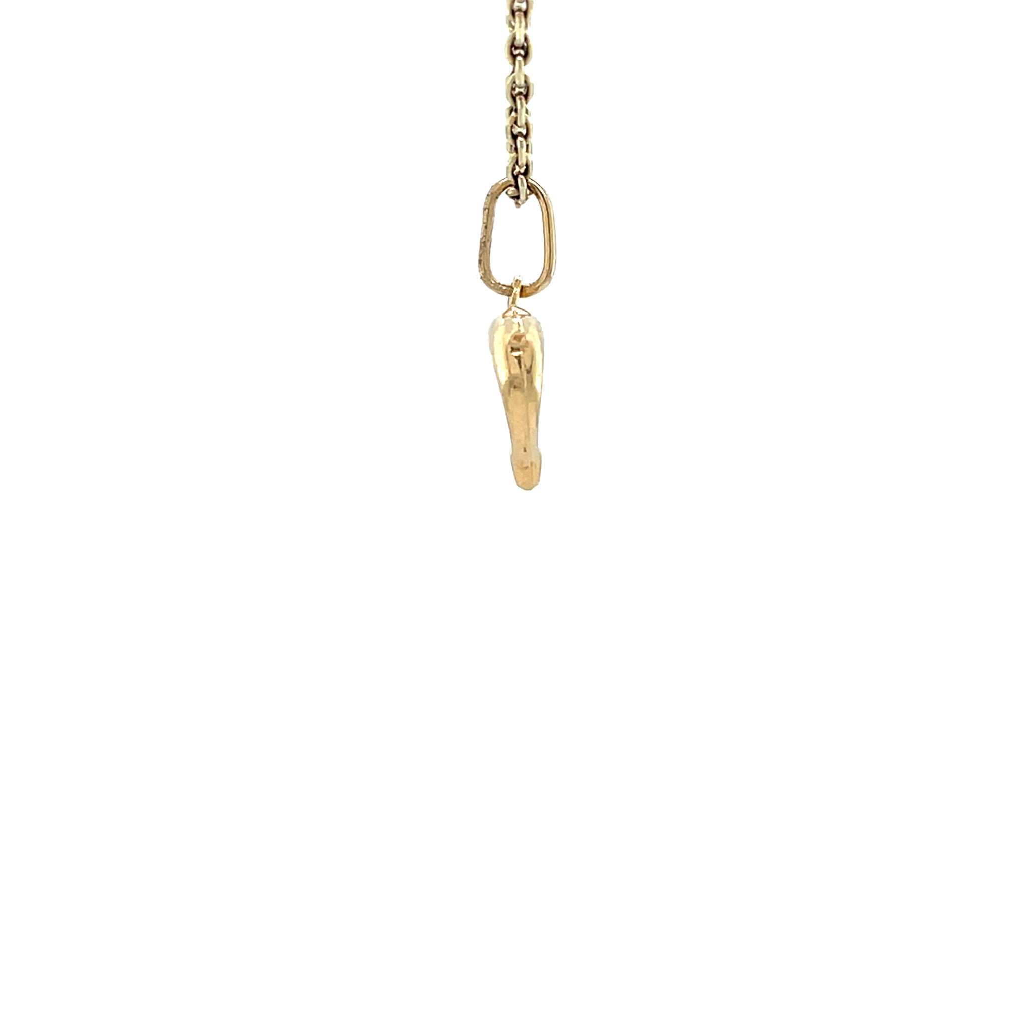 Gouden vintage hart hanger met dolfijnen 14 krt