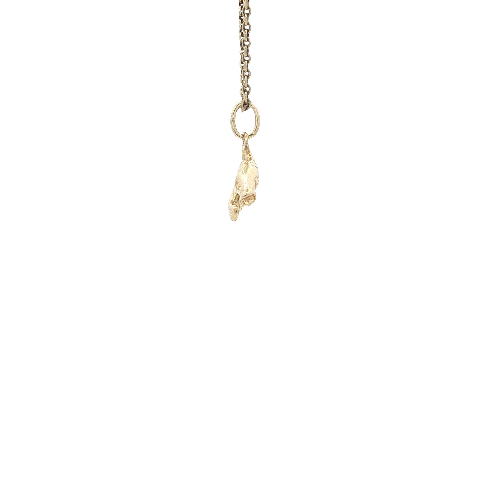 Golden vintage fish pendant 14 kt