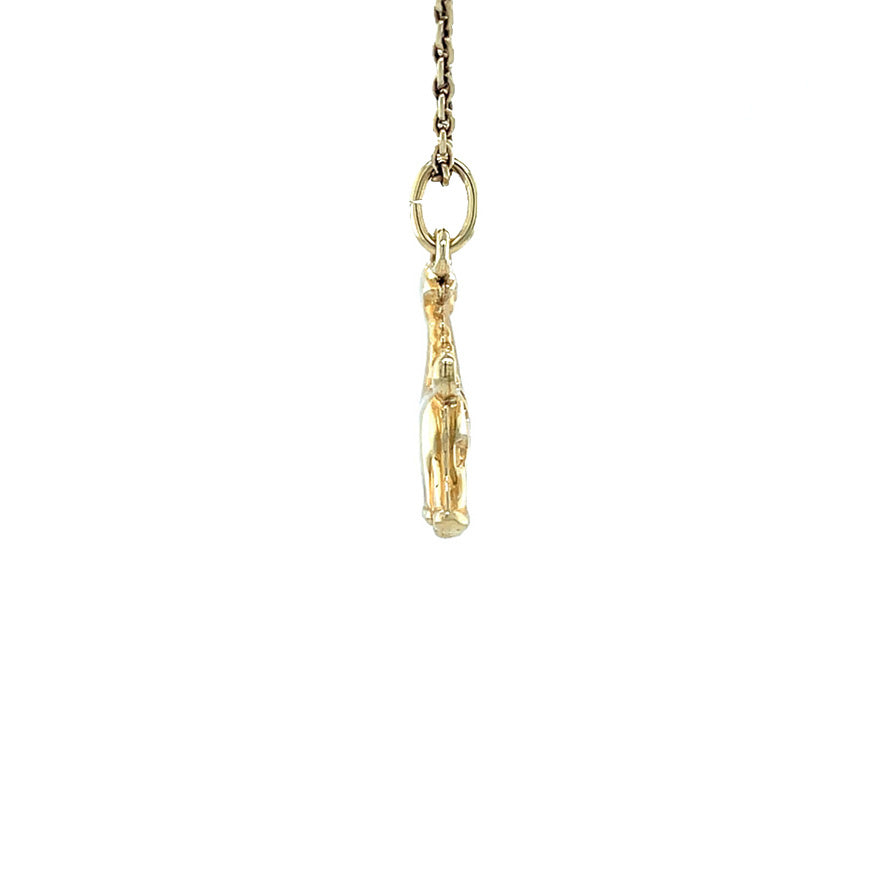 Gold giraffe pendant 14 krt