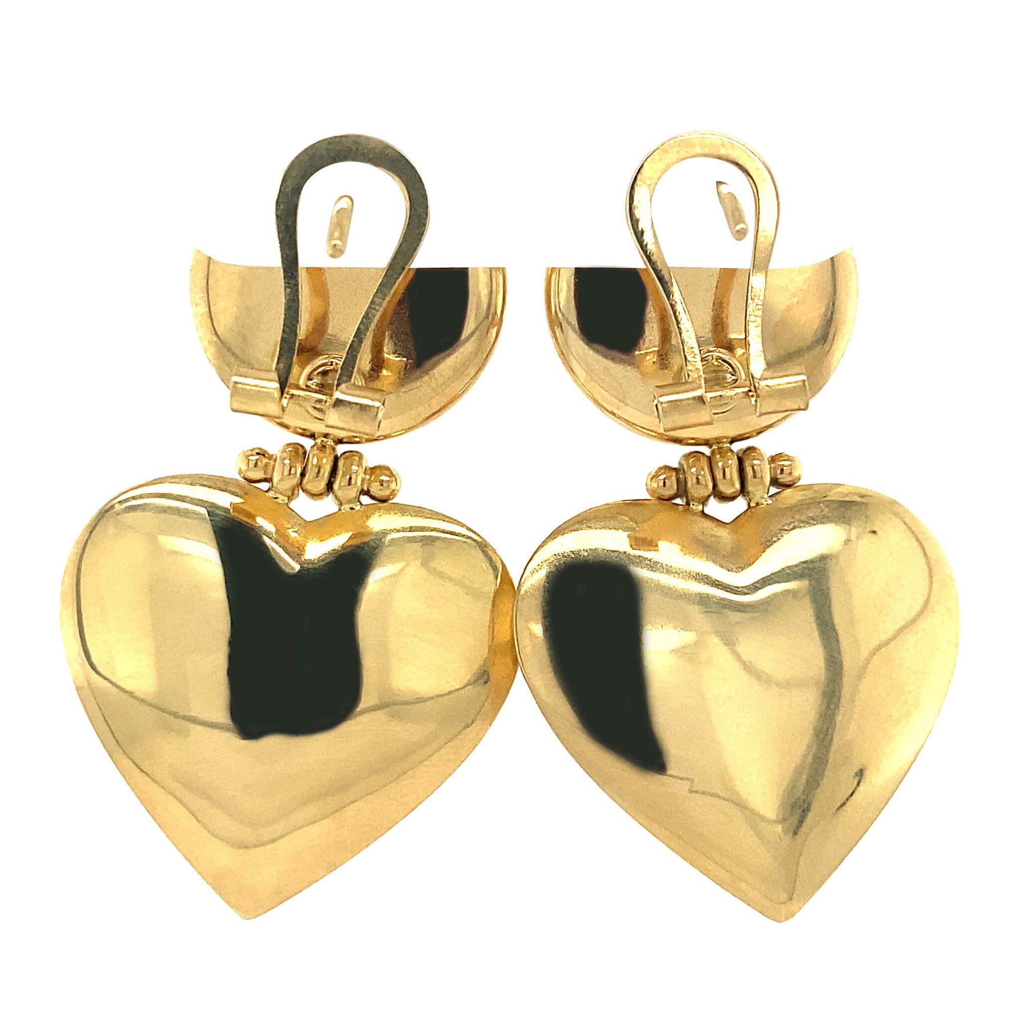 Gouden hart oorhangers 18 krt