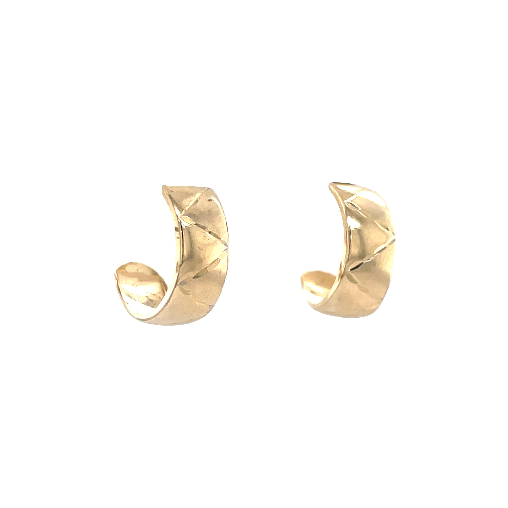 Gouden vintage fantasie oorstekers 14 krt