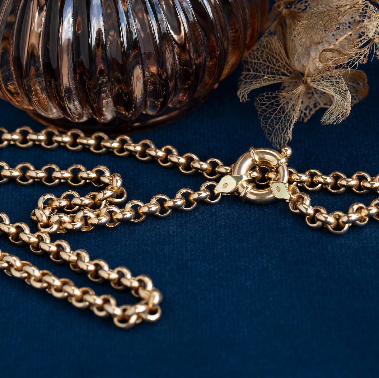 Vintage 14 kt gold jasseron necklace