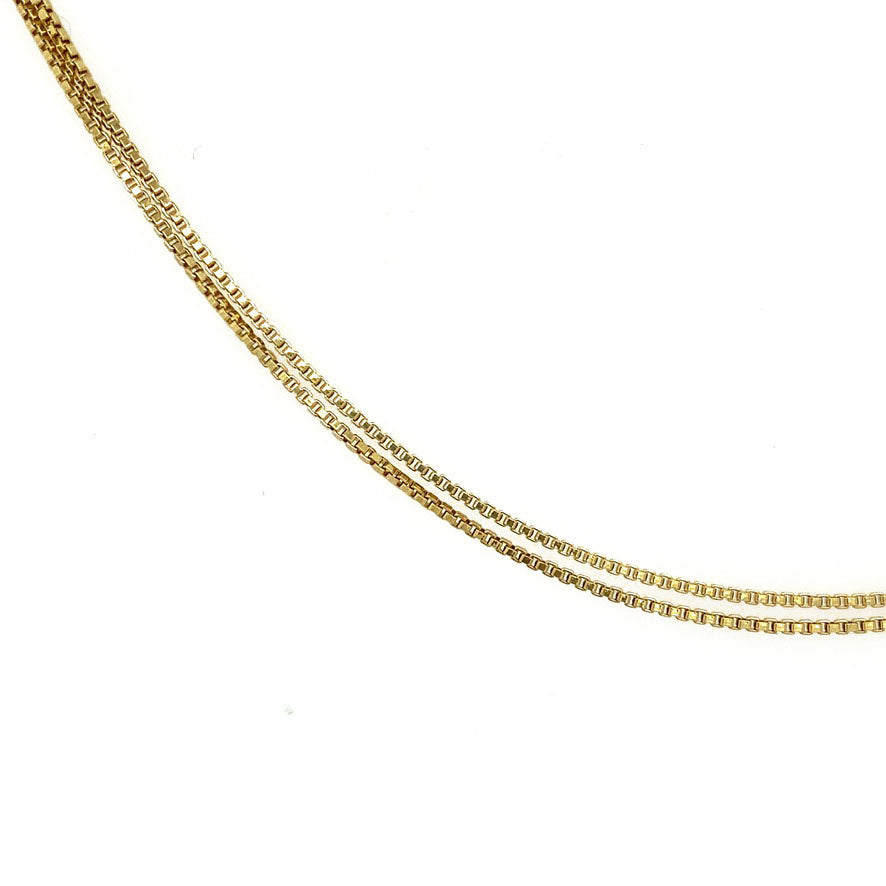 Gold Venetian long necklace, 44 cm, 14 kt