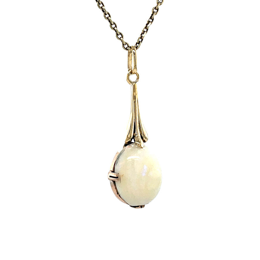 Gold vintage pendant with opal 14 kt