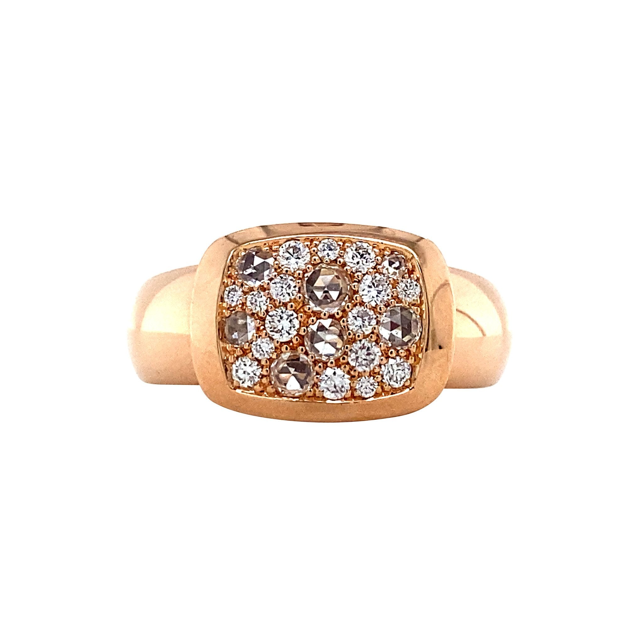 Rose gold ring with diamonds 18 krt