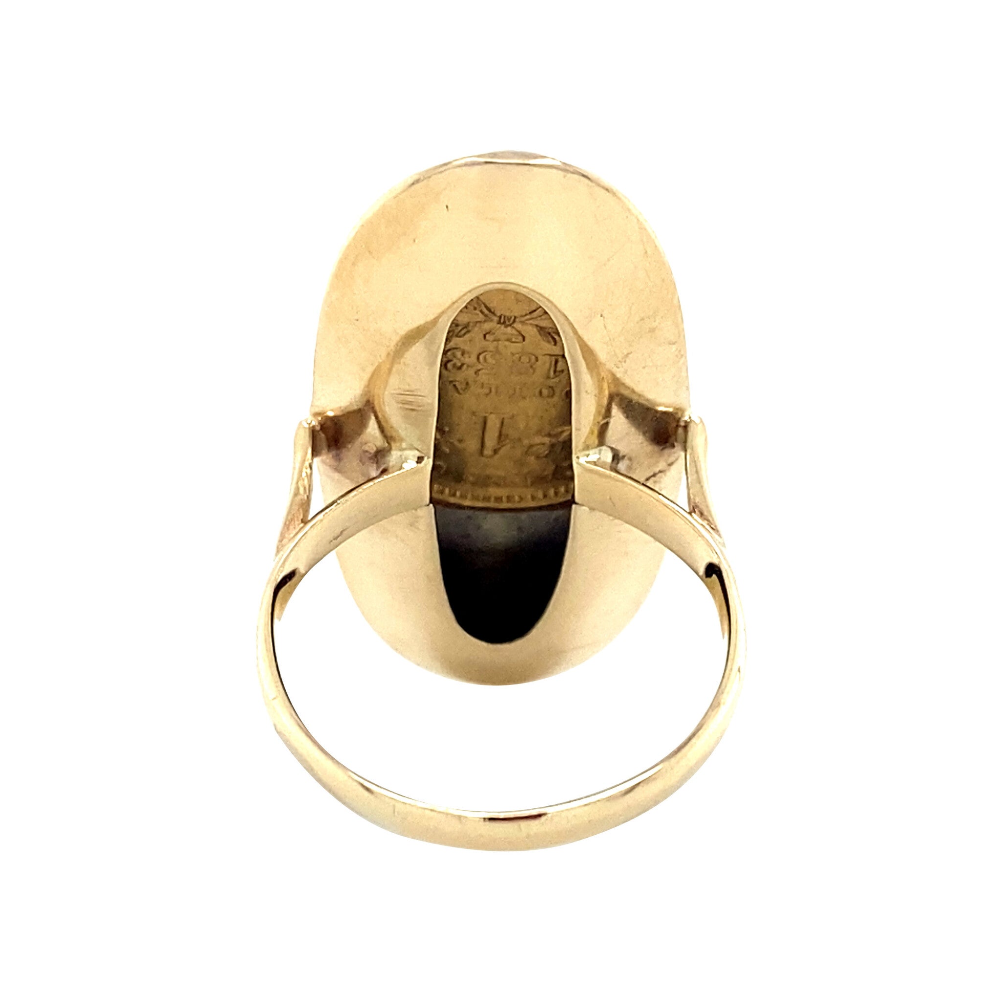Tricolour gold vintage coin ring 14 kt