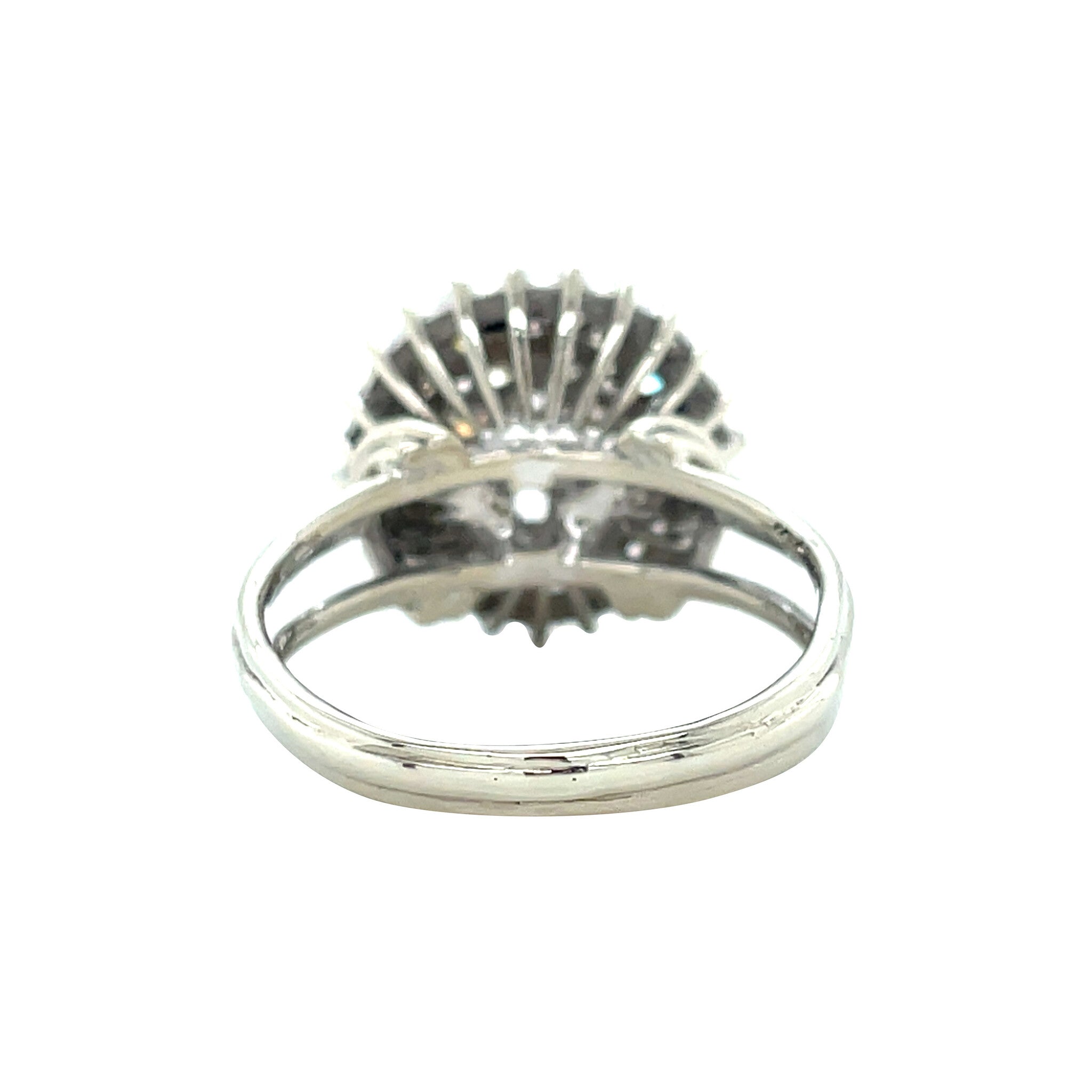 Witgouden vintage entourage ring met diamant 18 kt