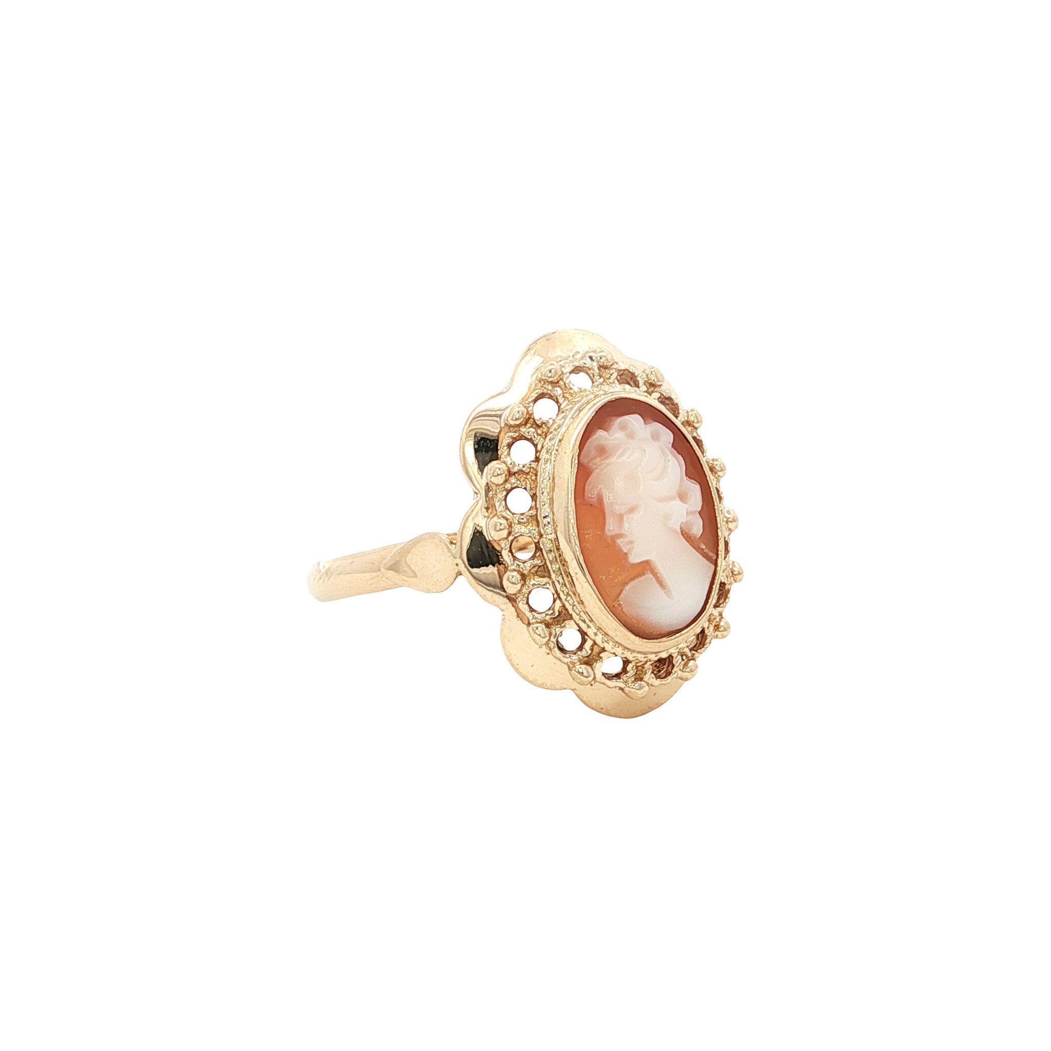 Gold vintage ring with cameo 14 kt