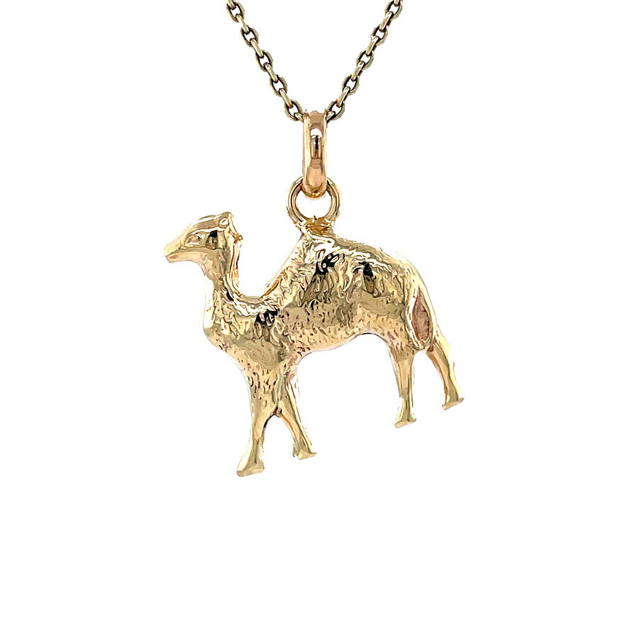 Gouden vintage kameel hanger 14 krt