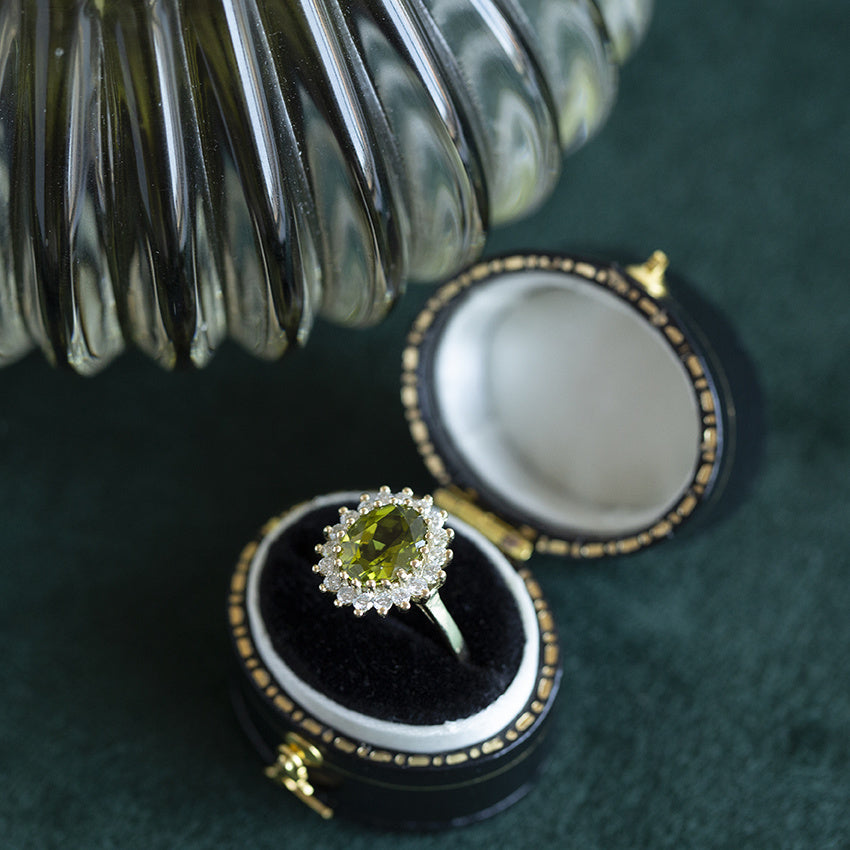 Lady Di ring 14 krt - Lime