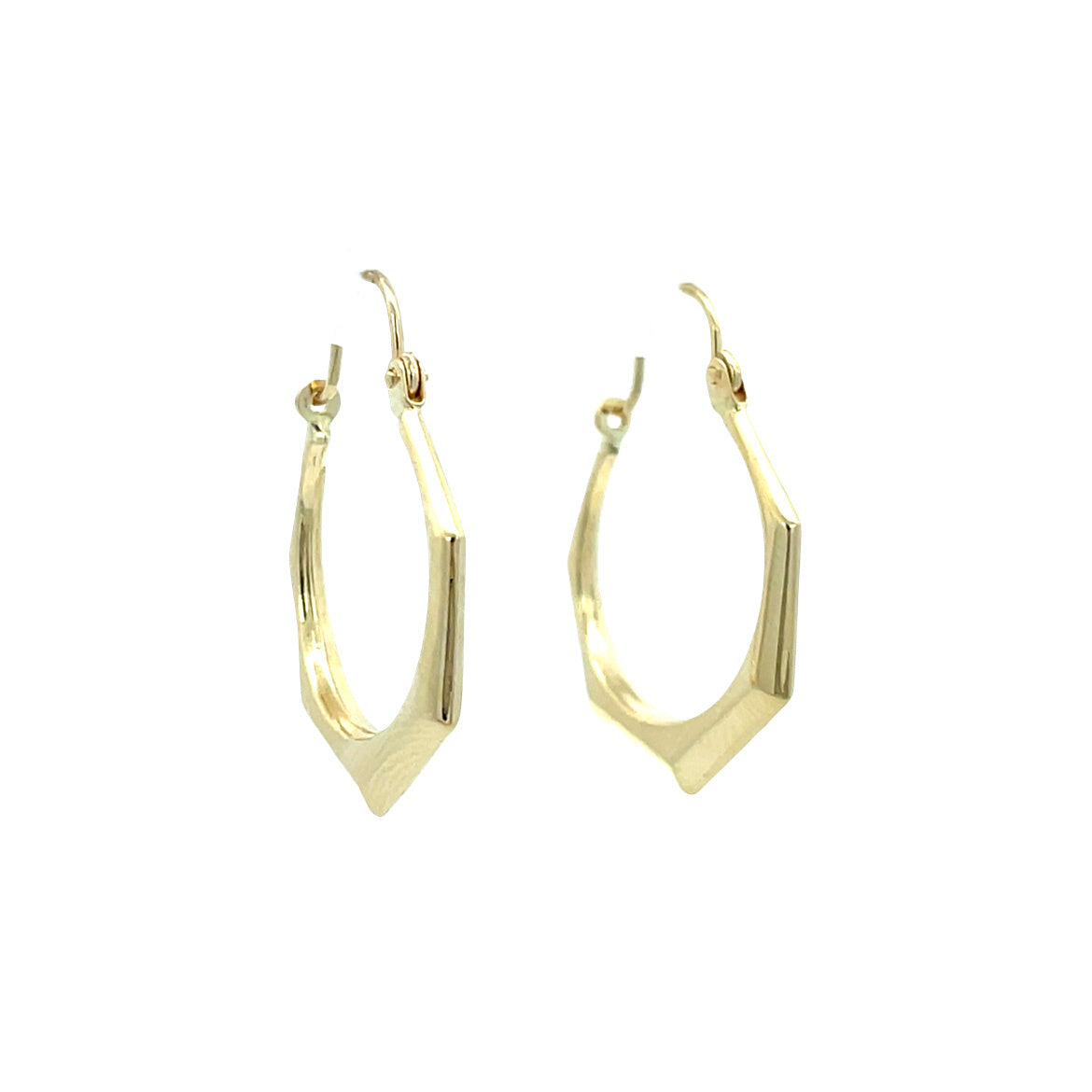 Gouden vintage fantasie oorringen 14 kt