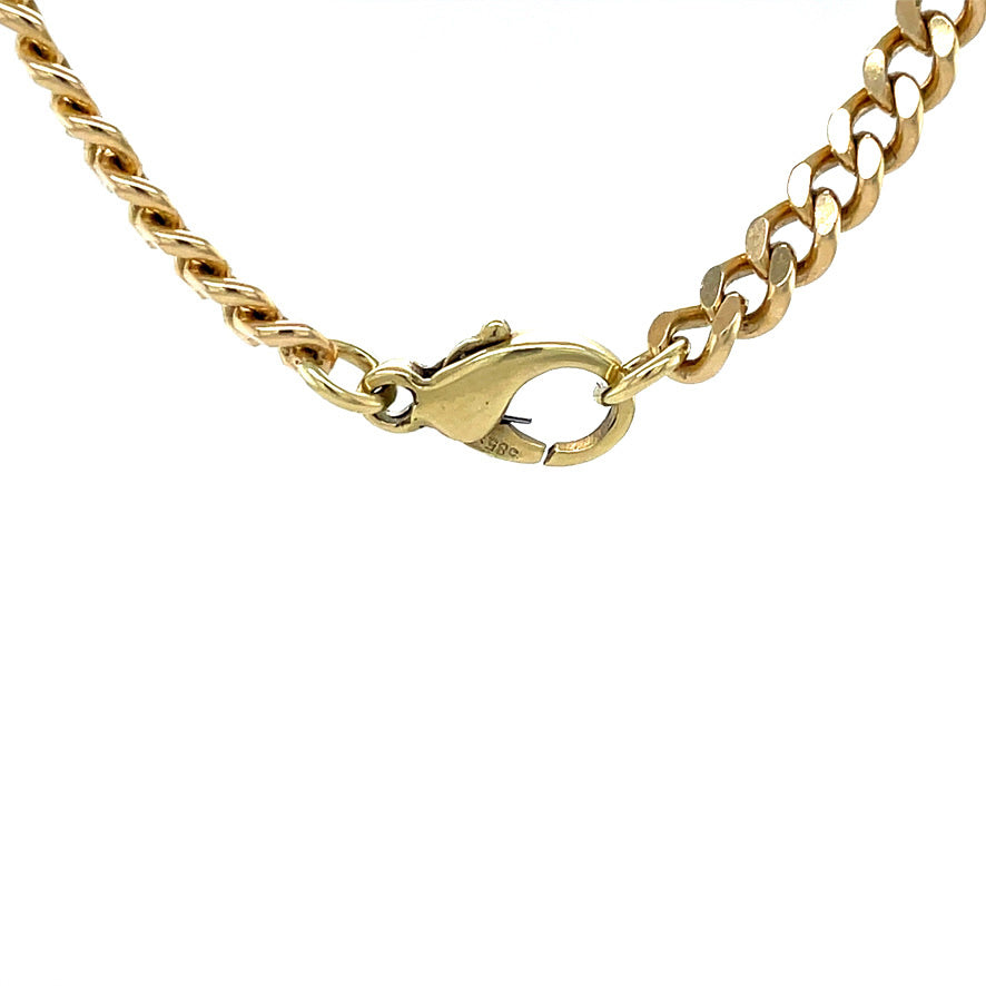 Vintage gold gourmet necklace 14 kt