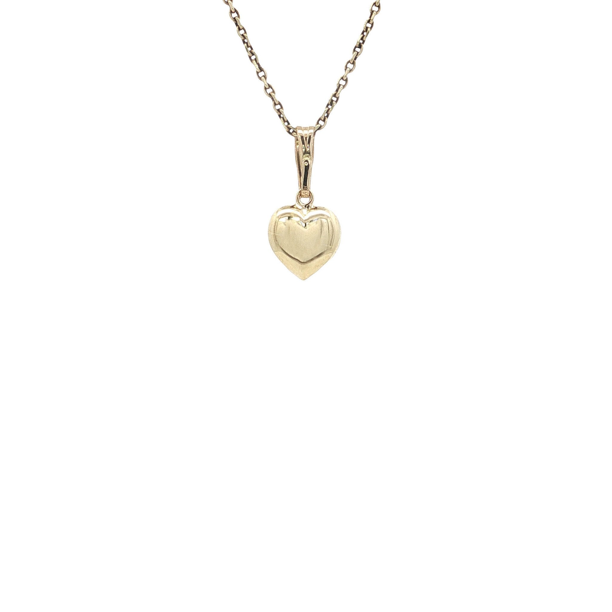Gouden vintage hart hanger 14 kt