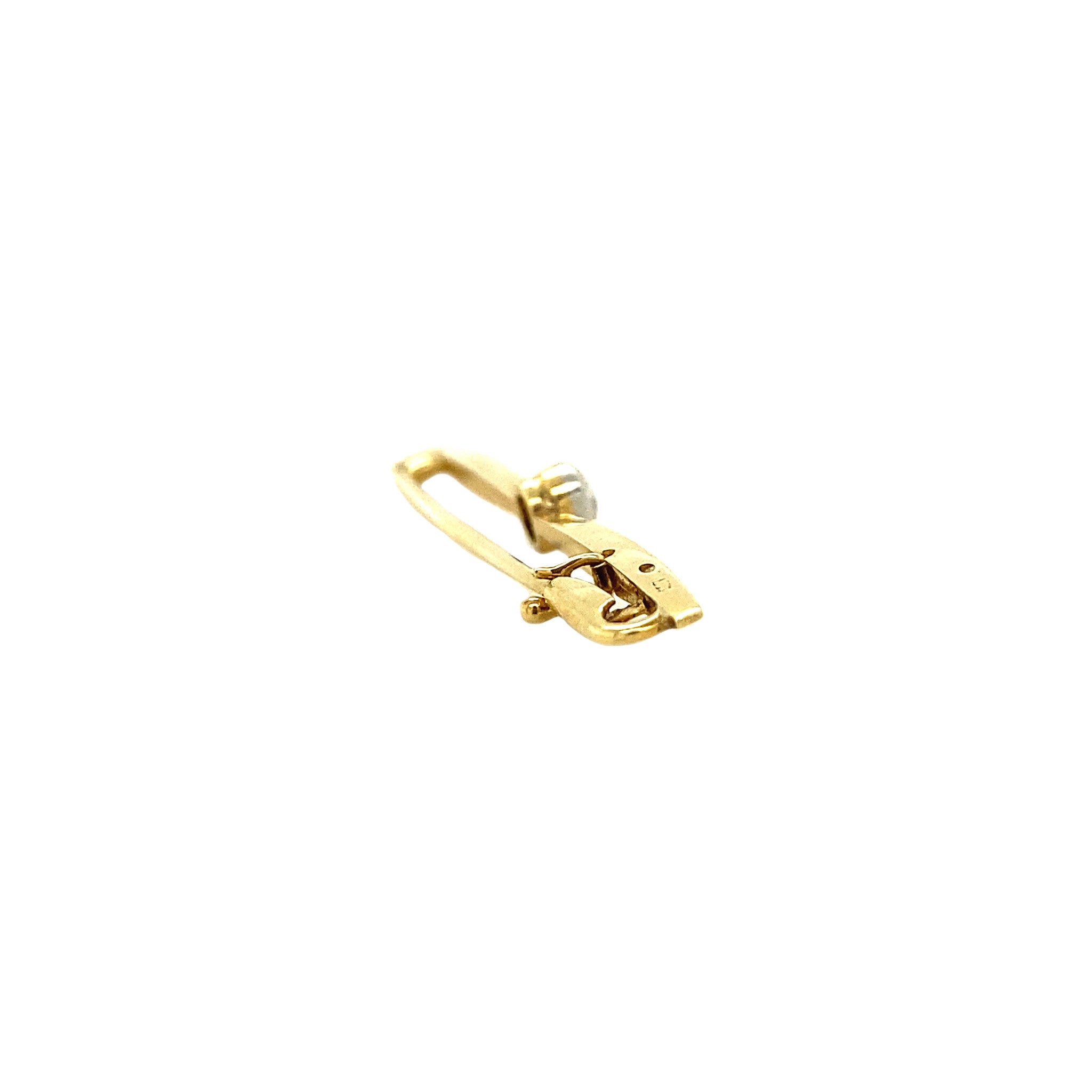 Gouden broche met diamant 14 krt
