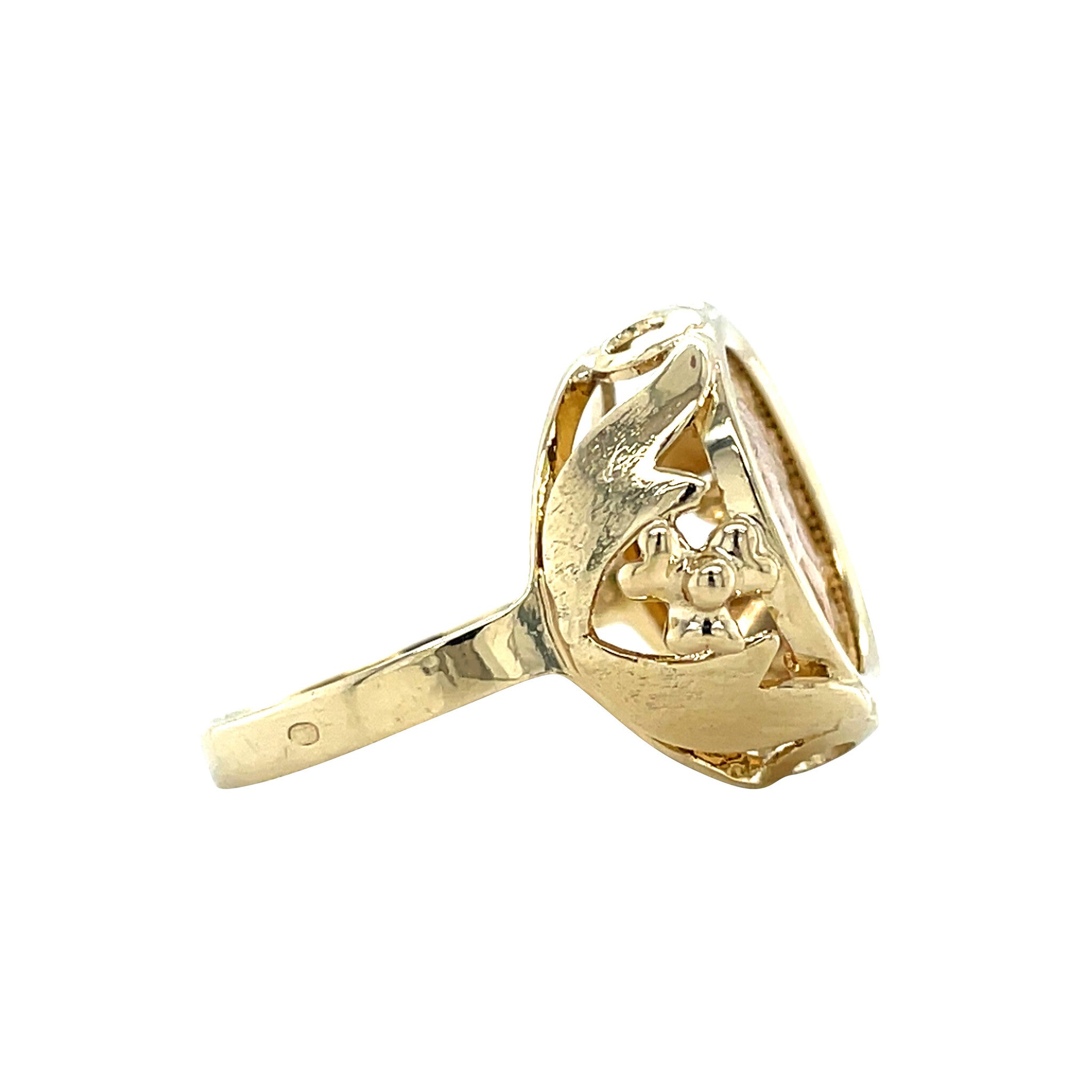 Gouden vintage munt ring 14 krt