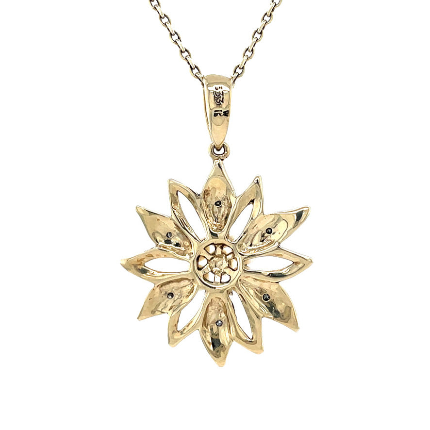 Vintage fantasie entourage hanger met parel en diamant 8 krt