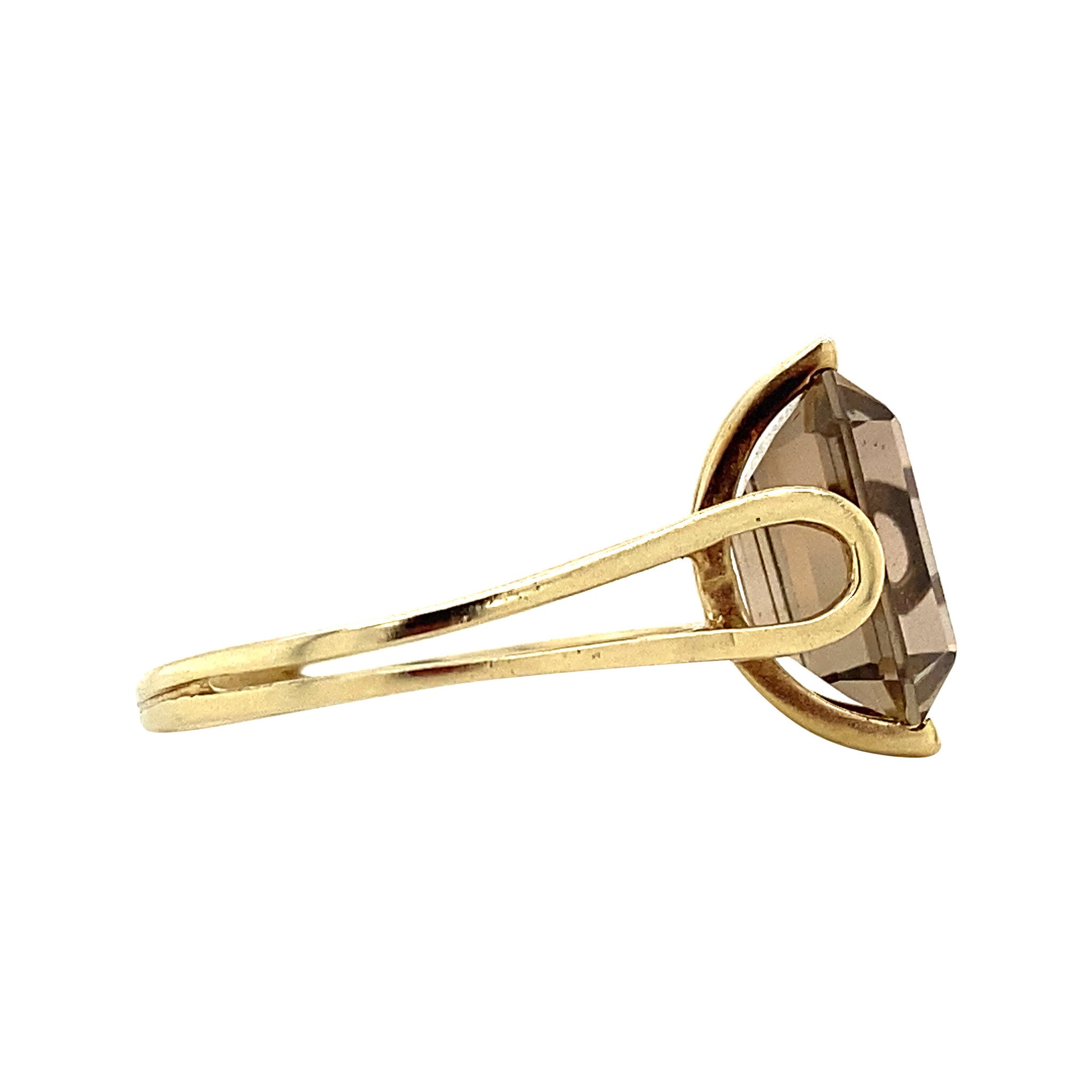 14 kt gold ring with smoky topaz