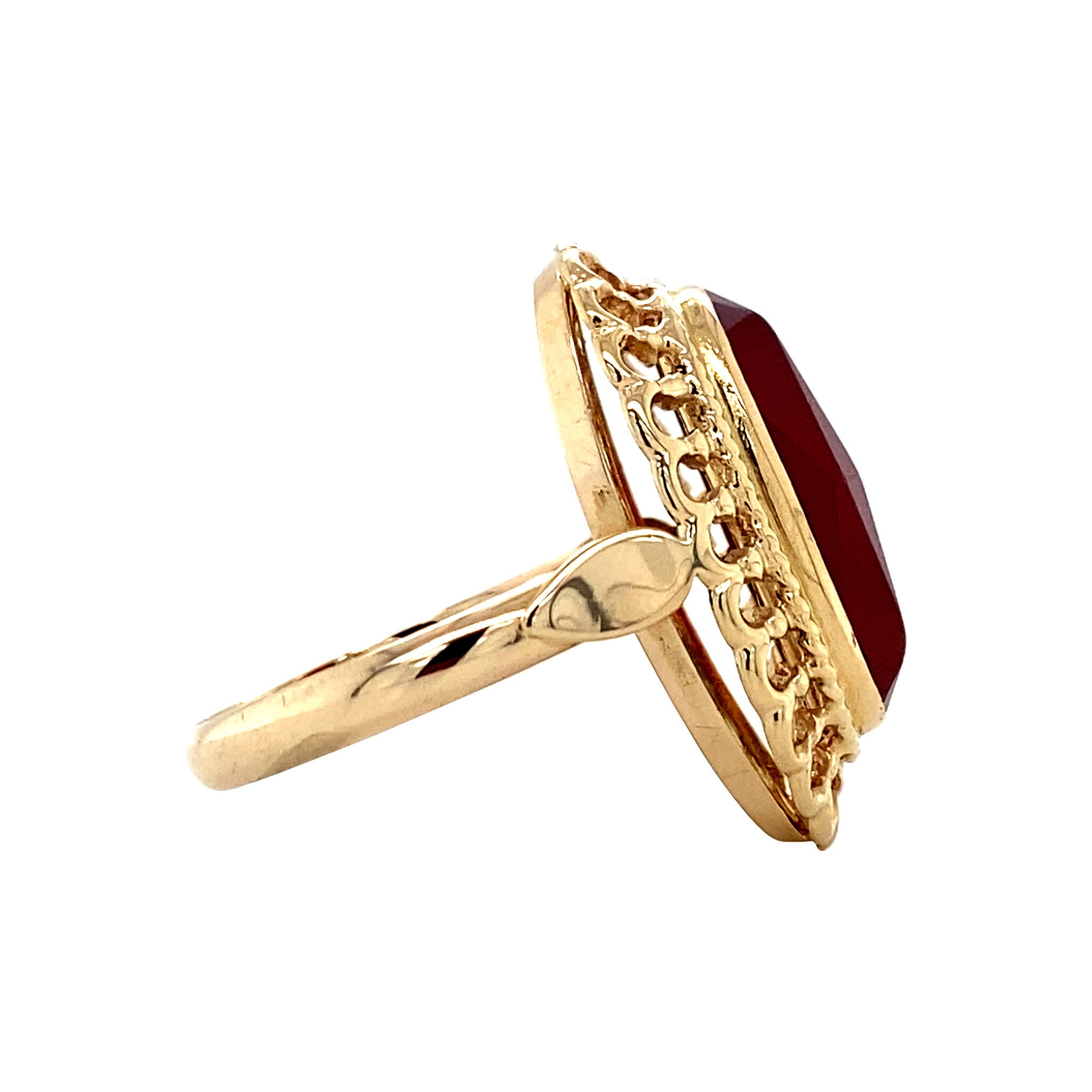Gouden ring met carneool 14 krt