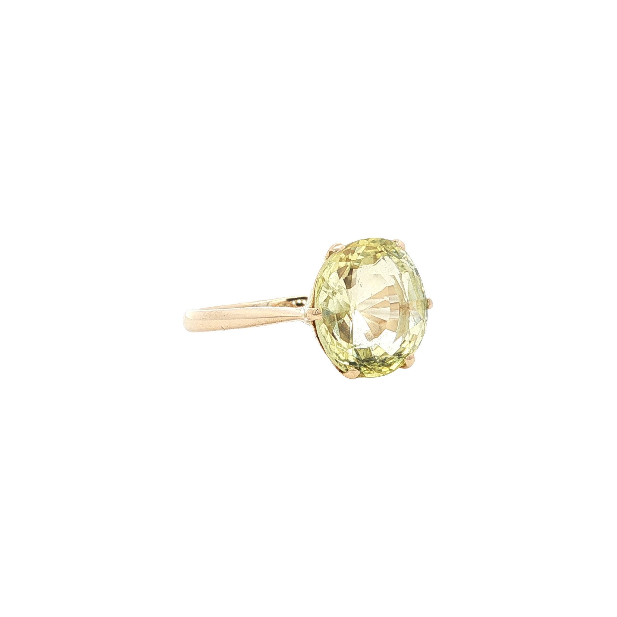 Gouden vintage ring met saffier 14 kt
