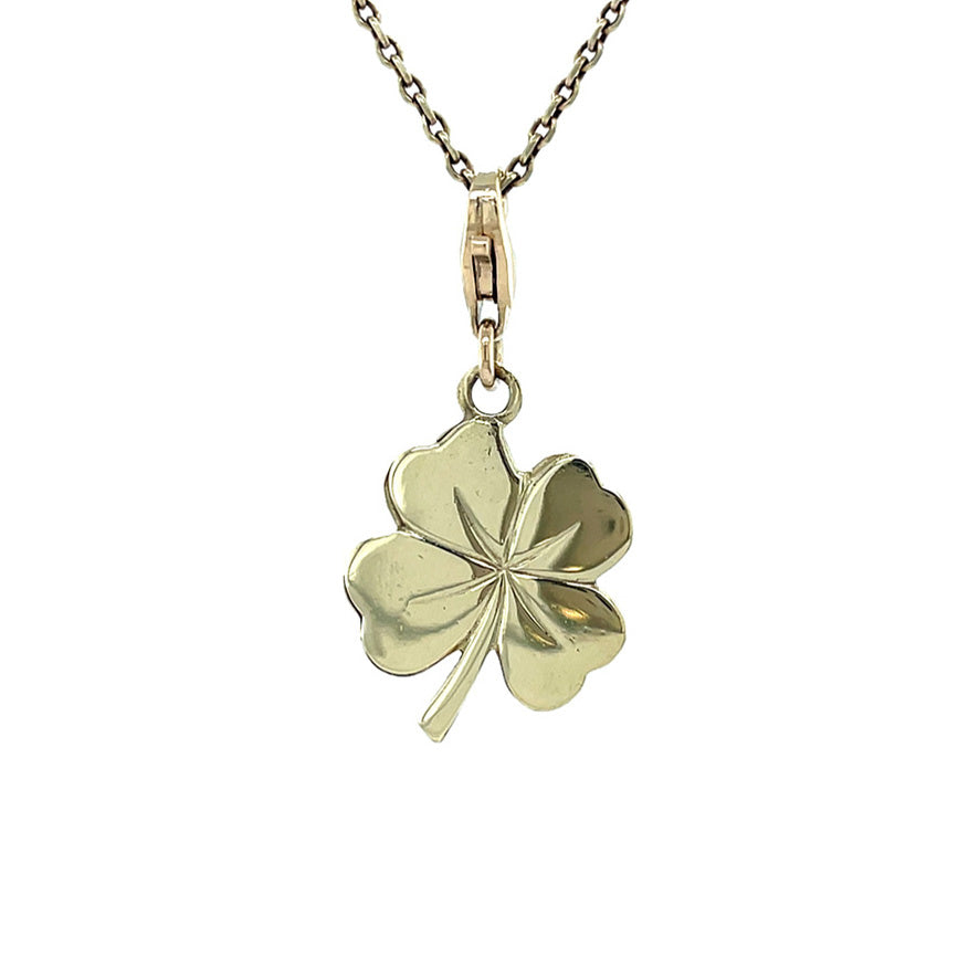 Vintage gold four-leaf clover pendant 14 kt