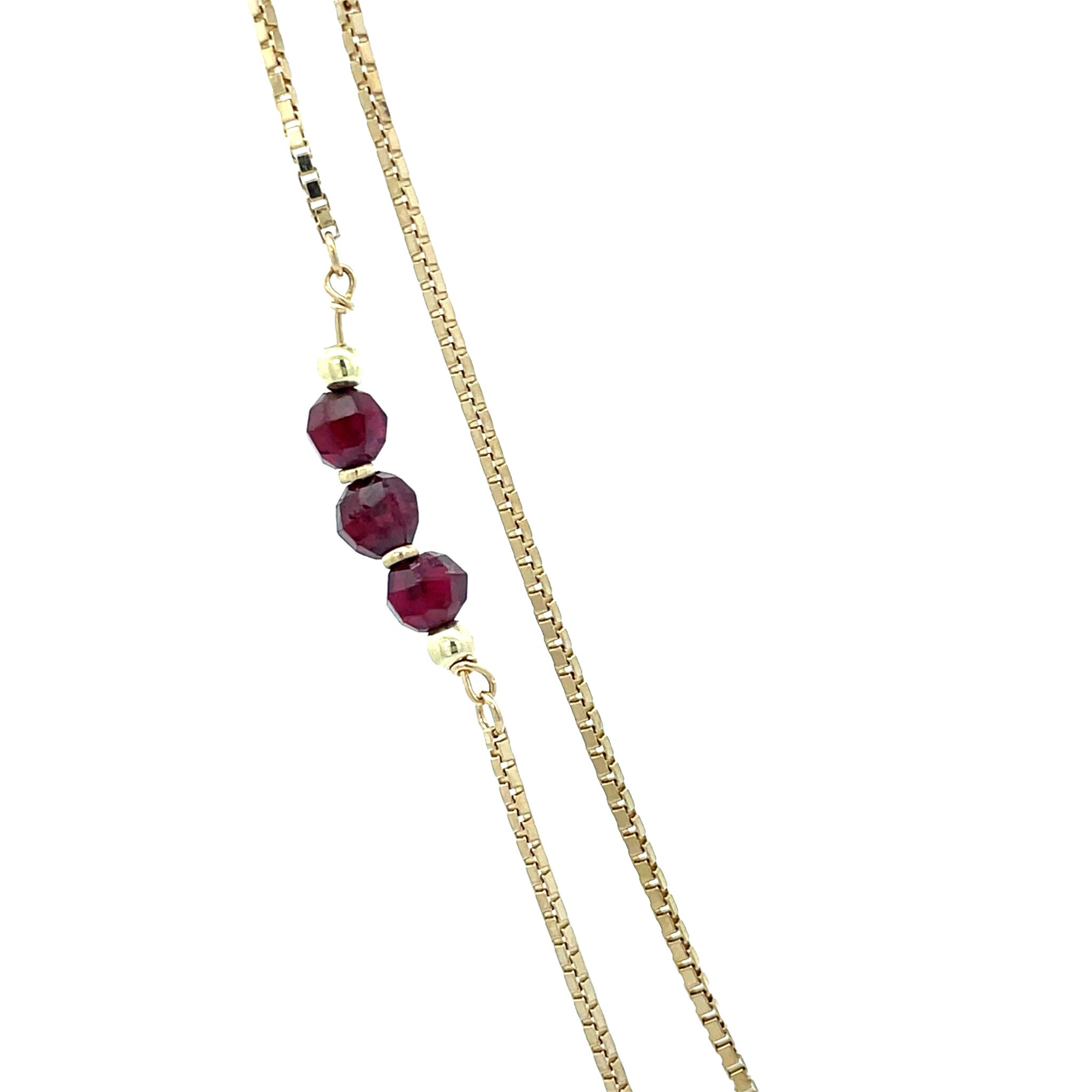 Gouden vintage venetiaan collier met granaat 14 krt