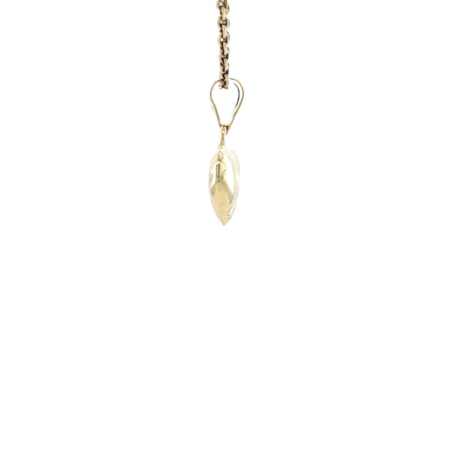 Gold vintage heart pendant 14 kt