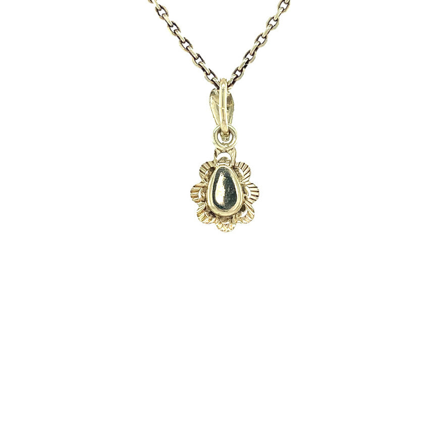 Gouden vintage hanger met bloedkoraal 14 krt