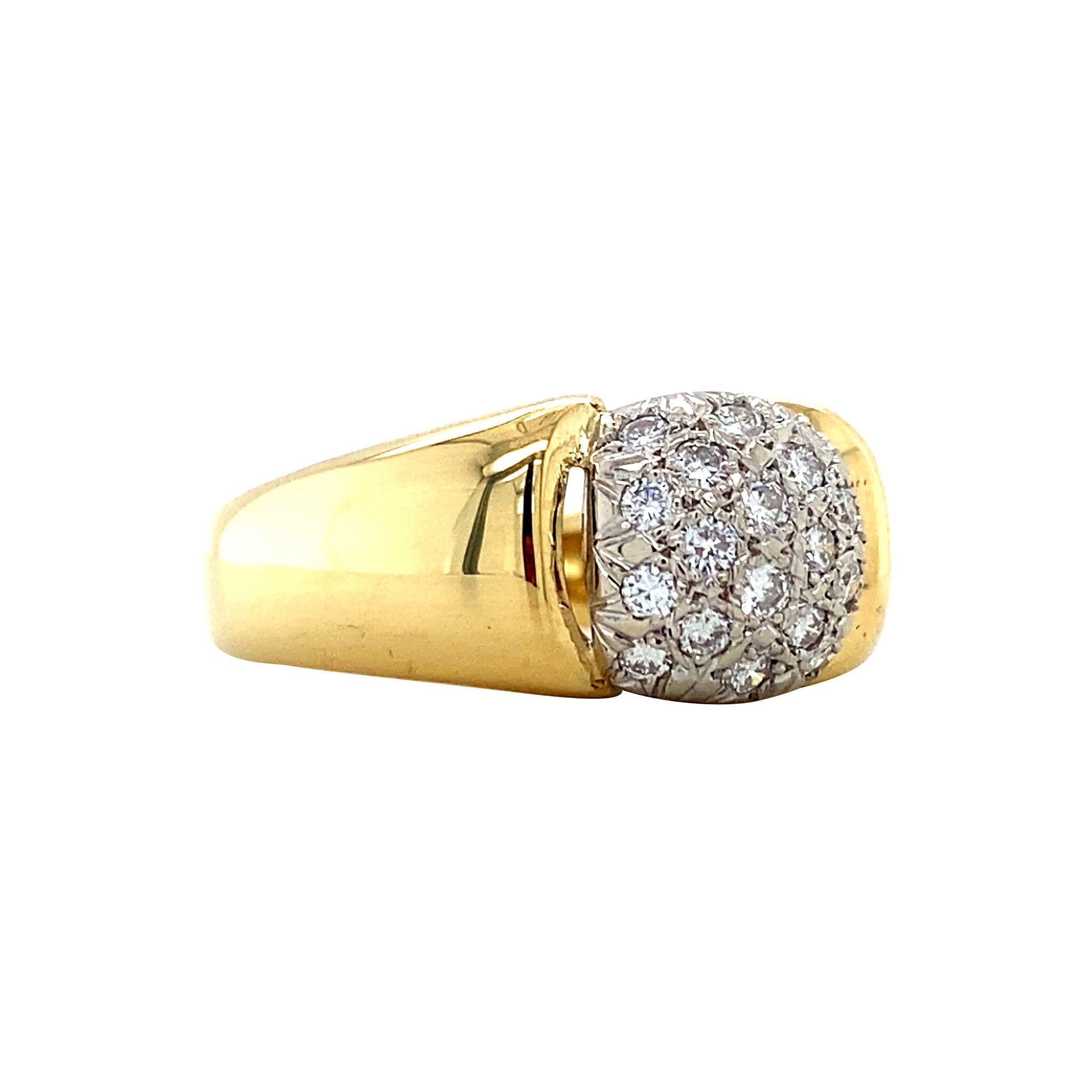 Gouden vintage ring met diamant 18 krt