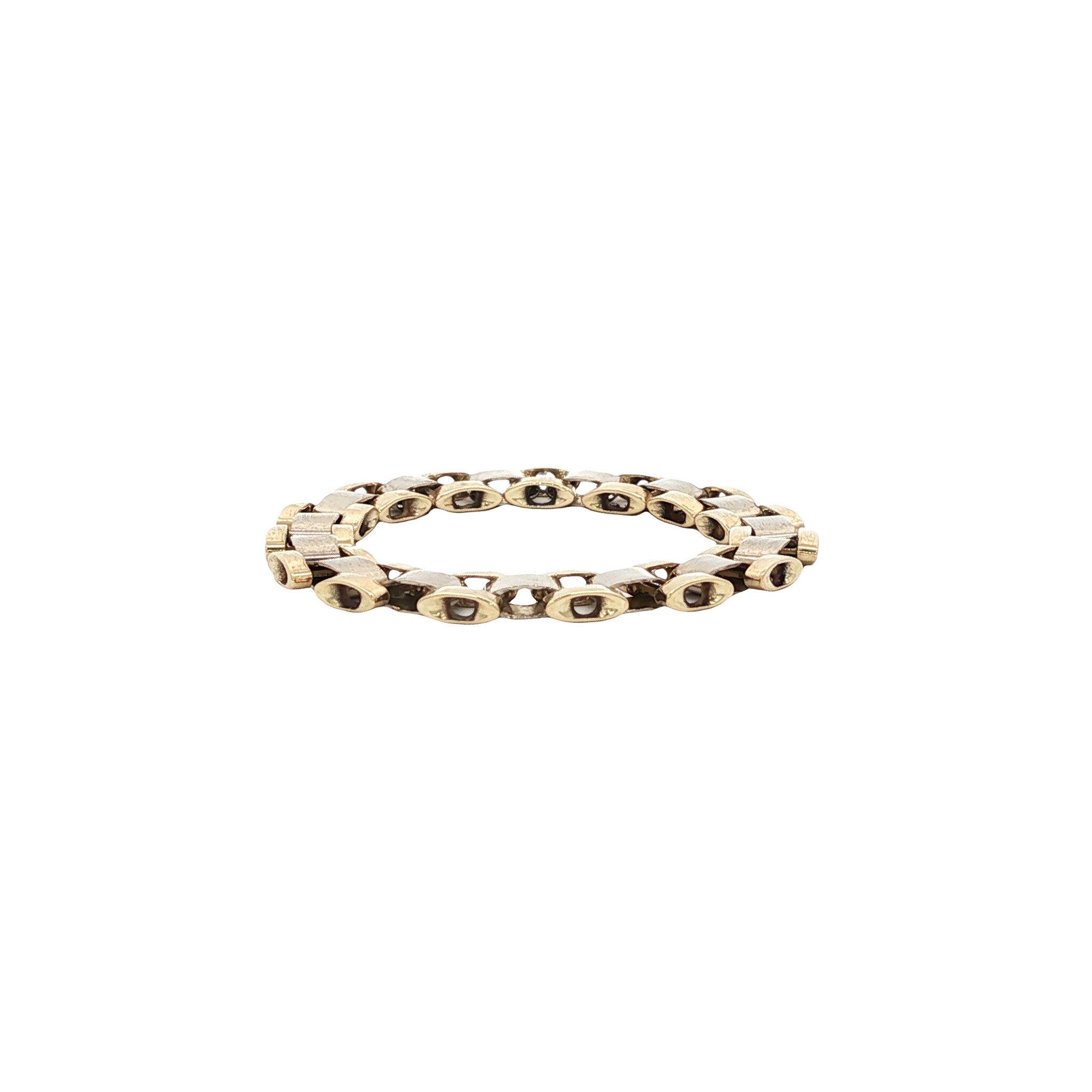 Two-tone vintage Rolex 14 kt gold ring