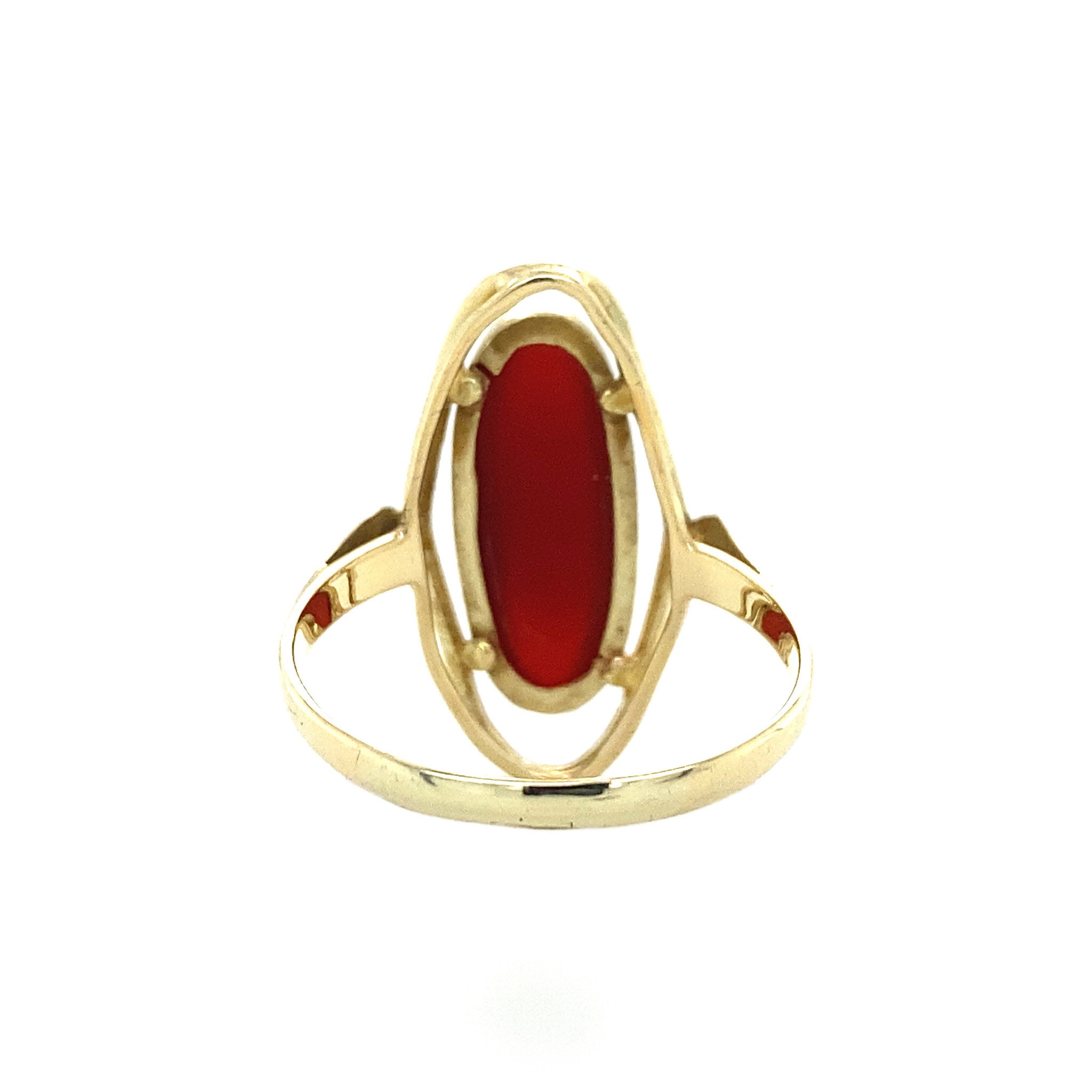 Gouden ring met carneool 14 krt