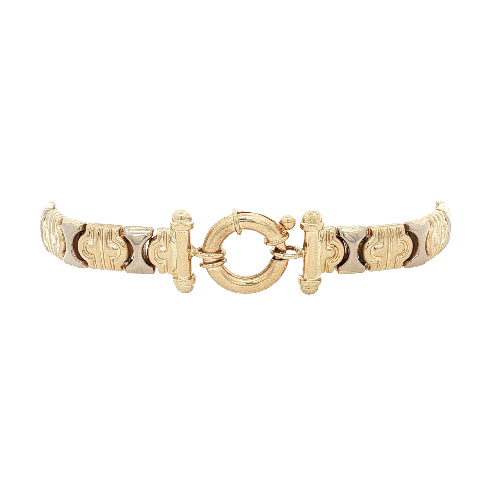 Bicolour gouden vintage armband 14 kt