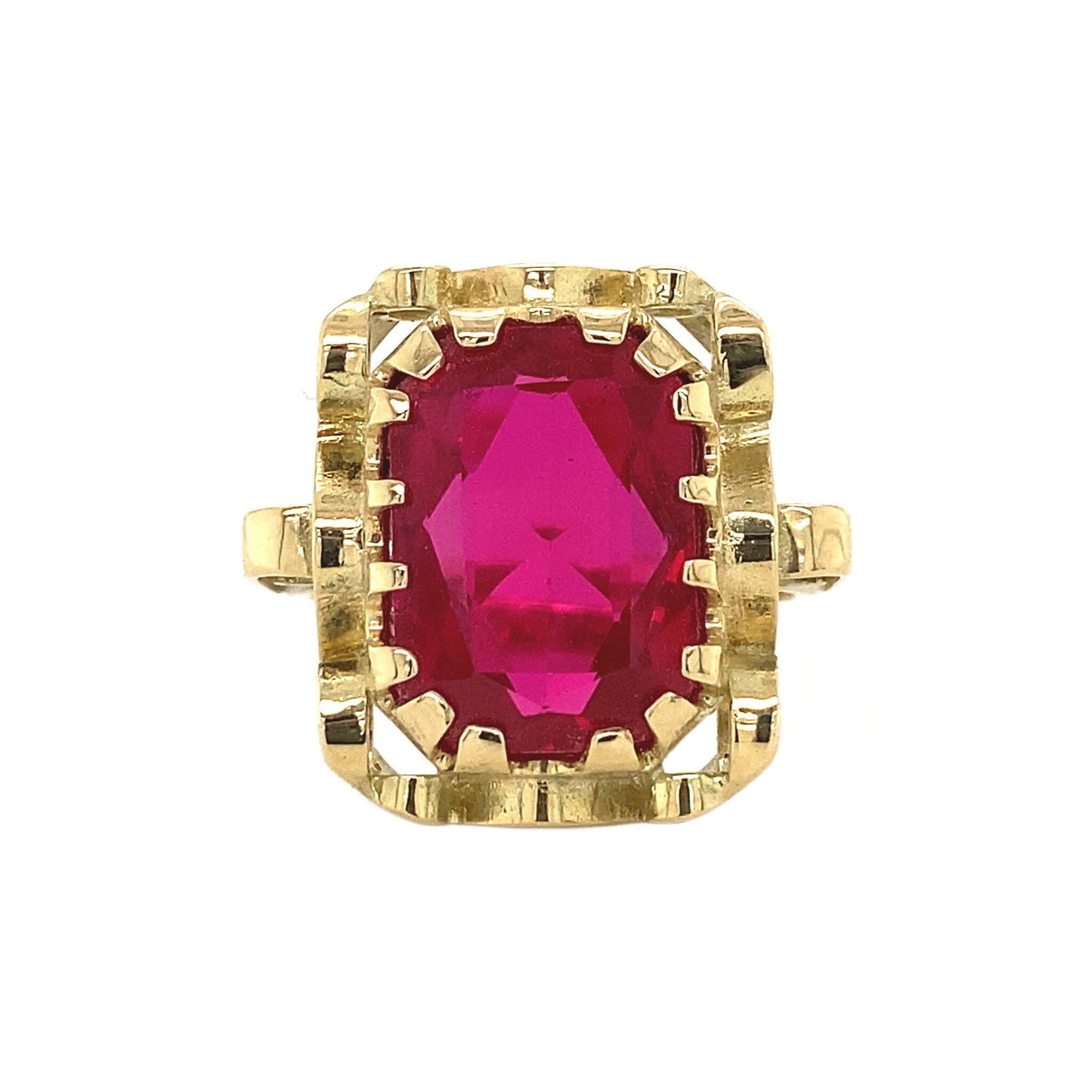 Queen's ring 14 krt - Hot Pink