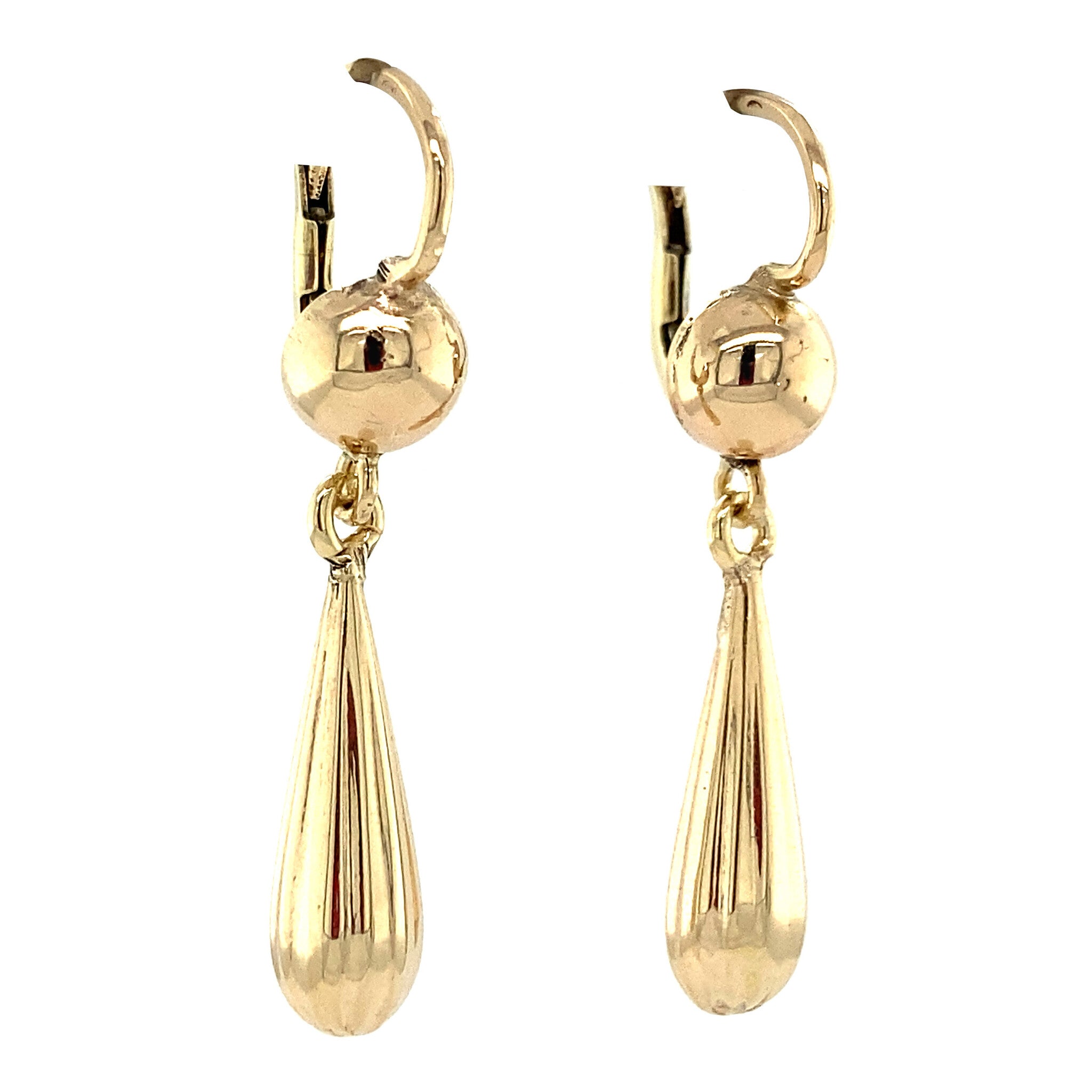 Gouden oorhangers fantasie 14 krt