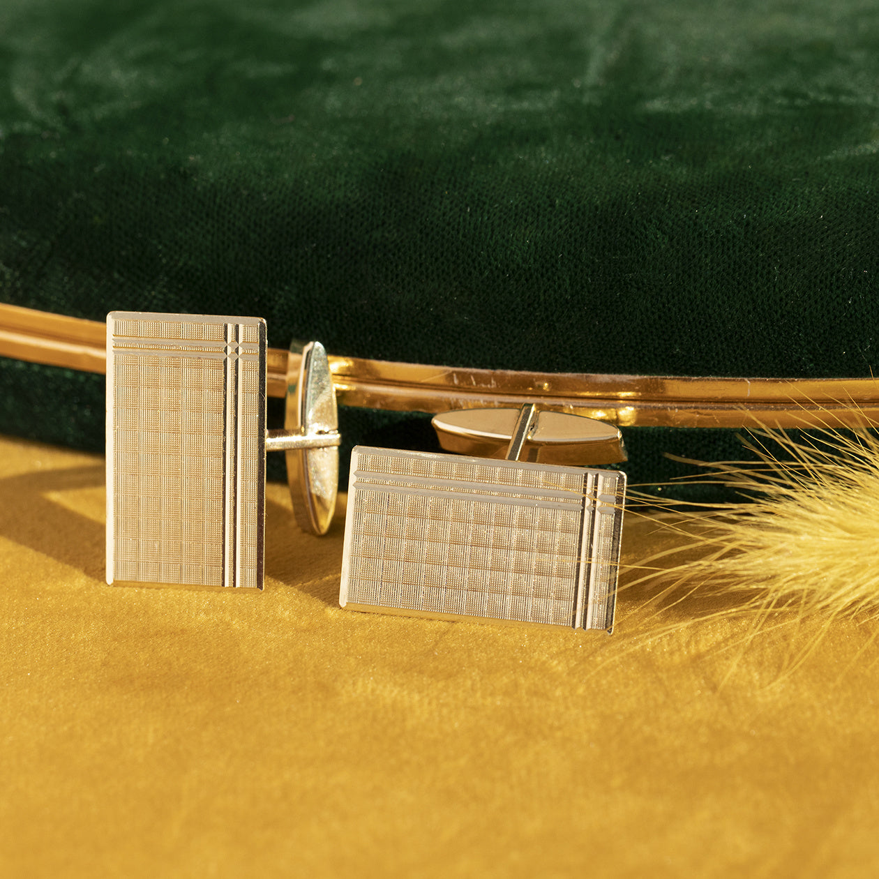 Gouden manchetknopen 14 krt