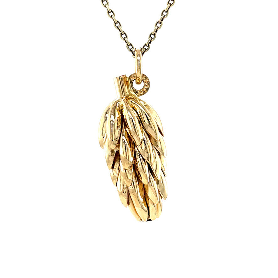 Gouden vintage bananentros hanger 18 krt