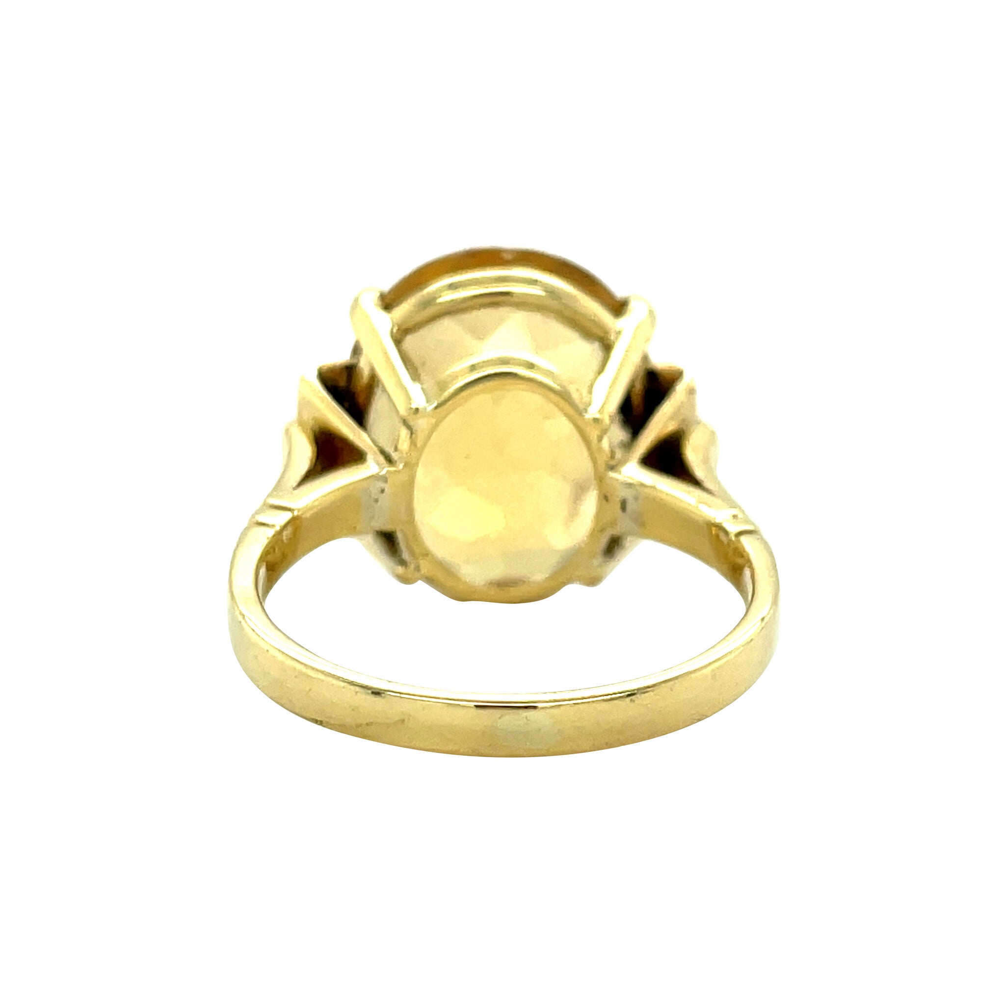 Gouden vintage ring met citrien 18 krt