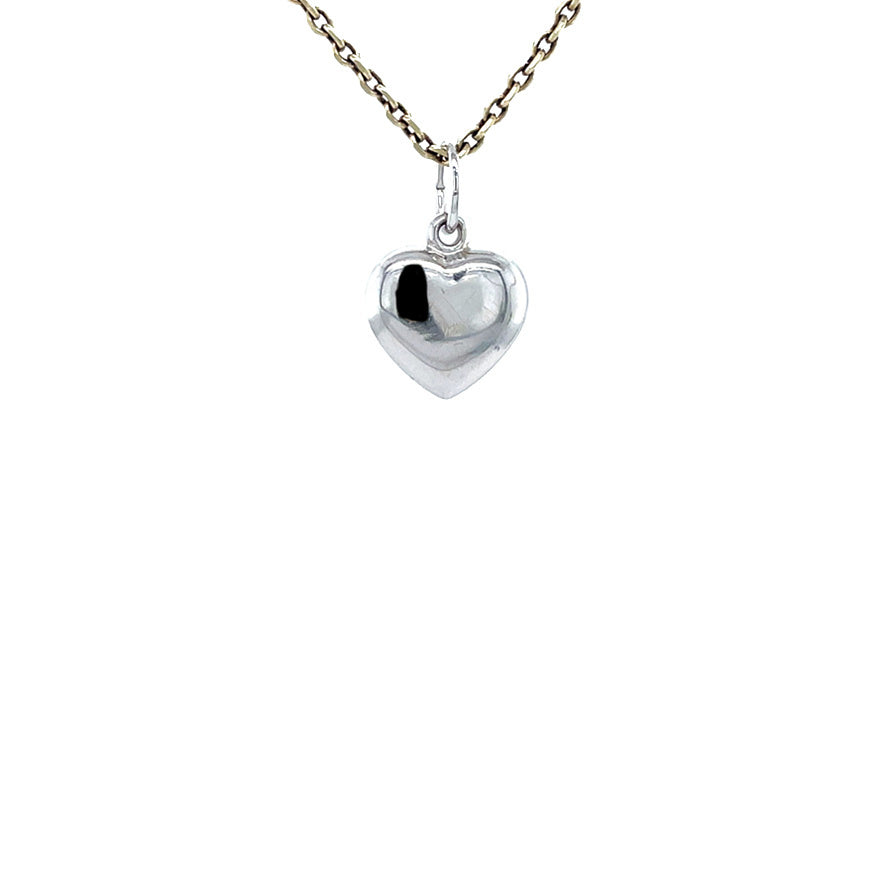 14 kt white gold heart pendant