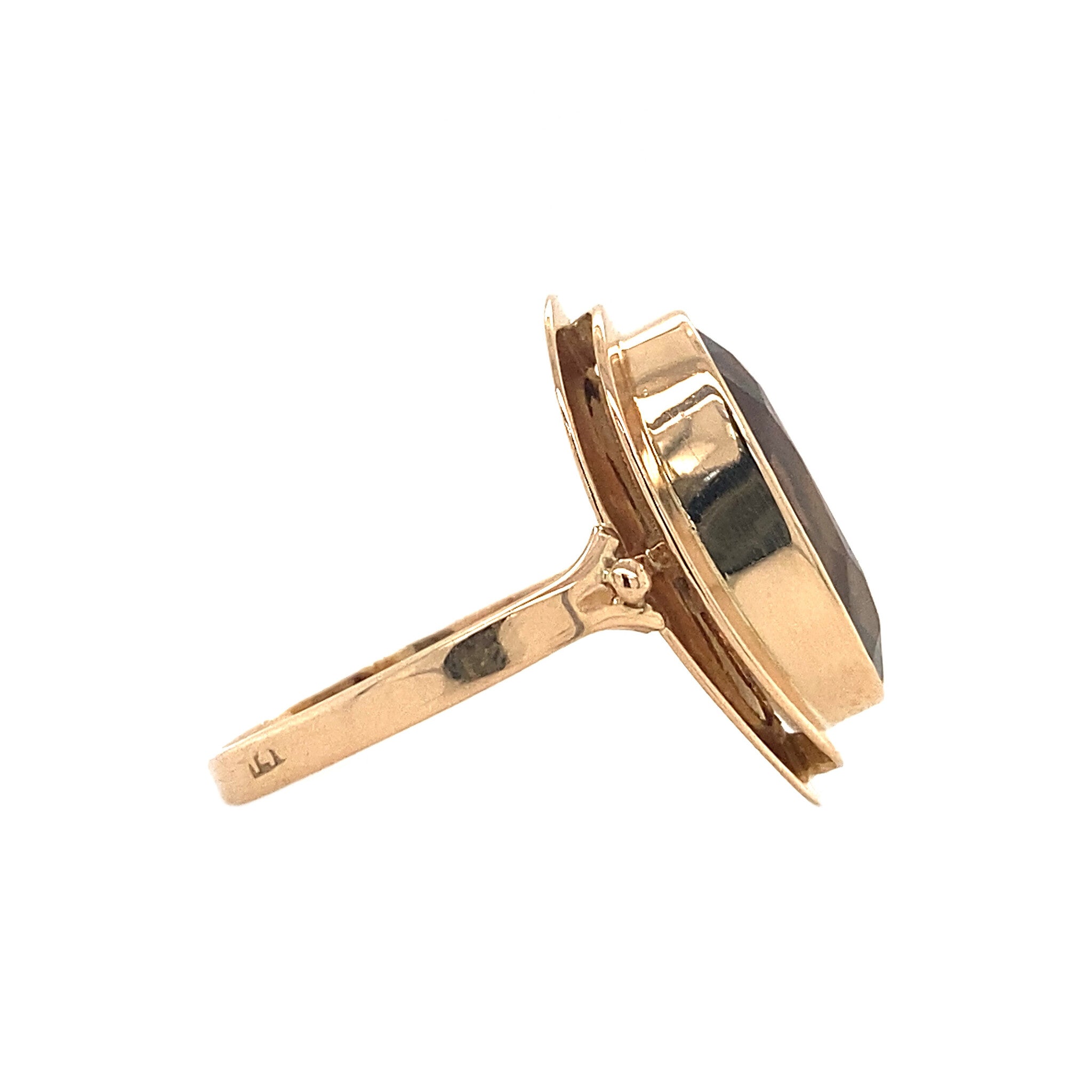 14 kt gold ring with smoky topaz