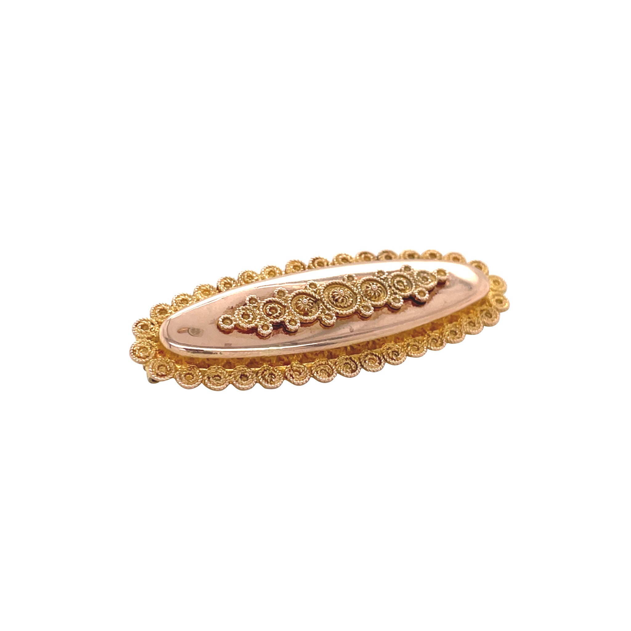 Roségouden vintage filigraan broche 14 krt