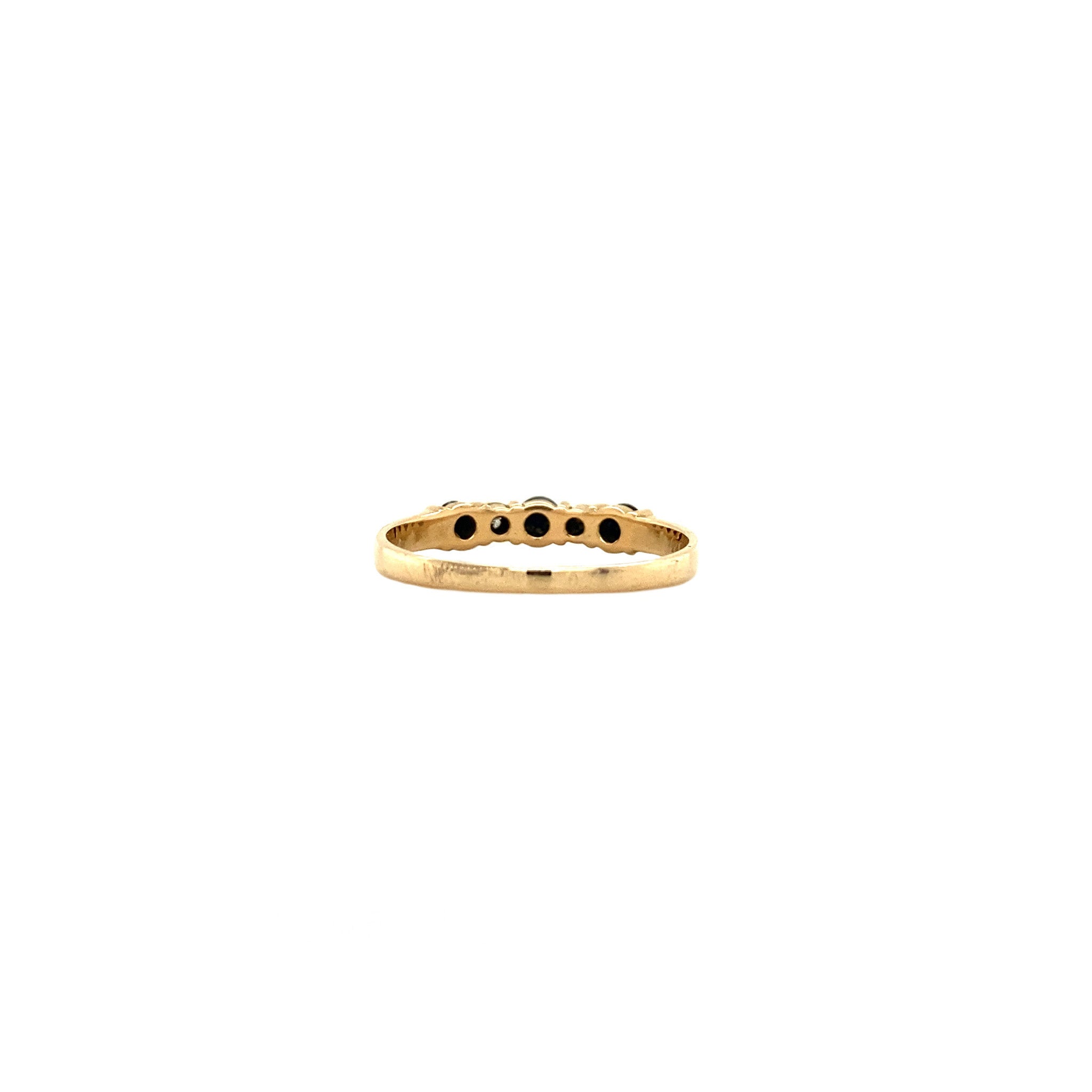 Gold ring with diamond and sapphire 14 crt