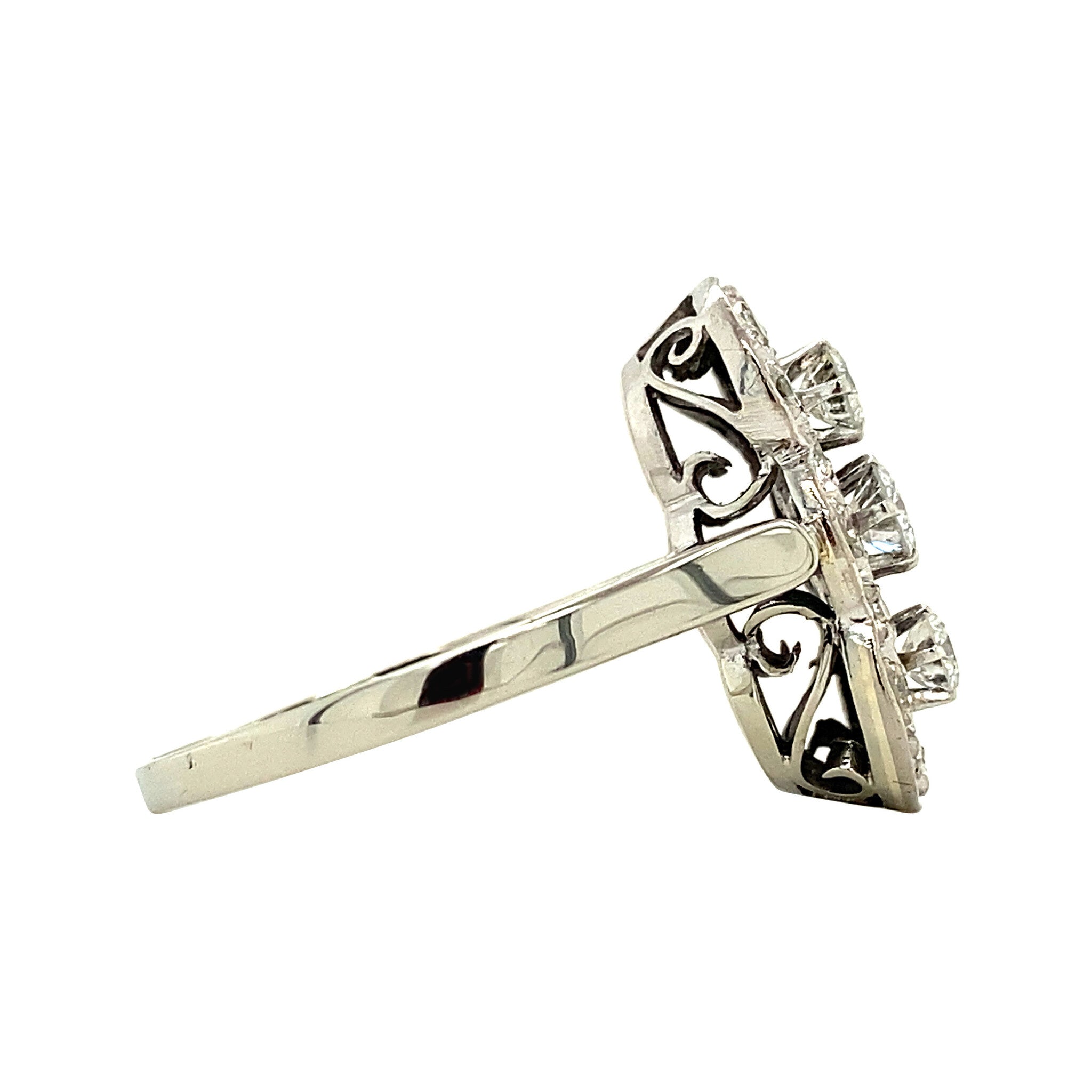 Witgouden prinsessen ring met diamant 14 krt