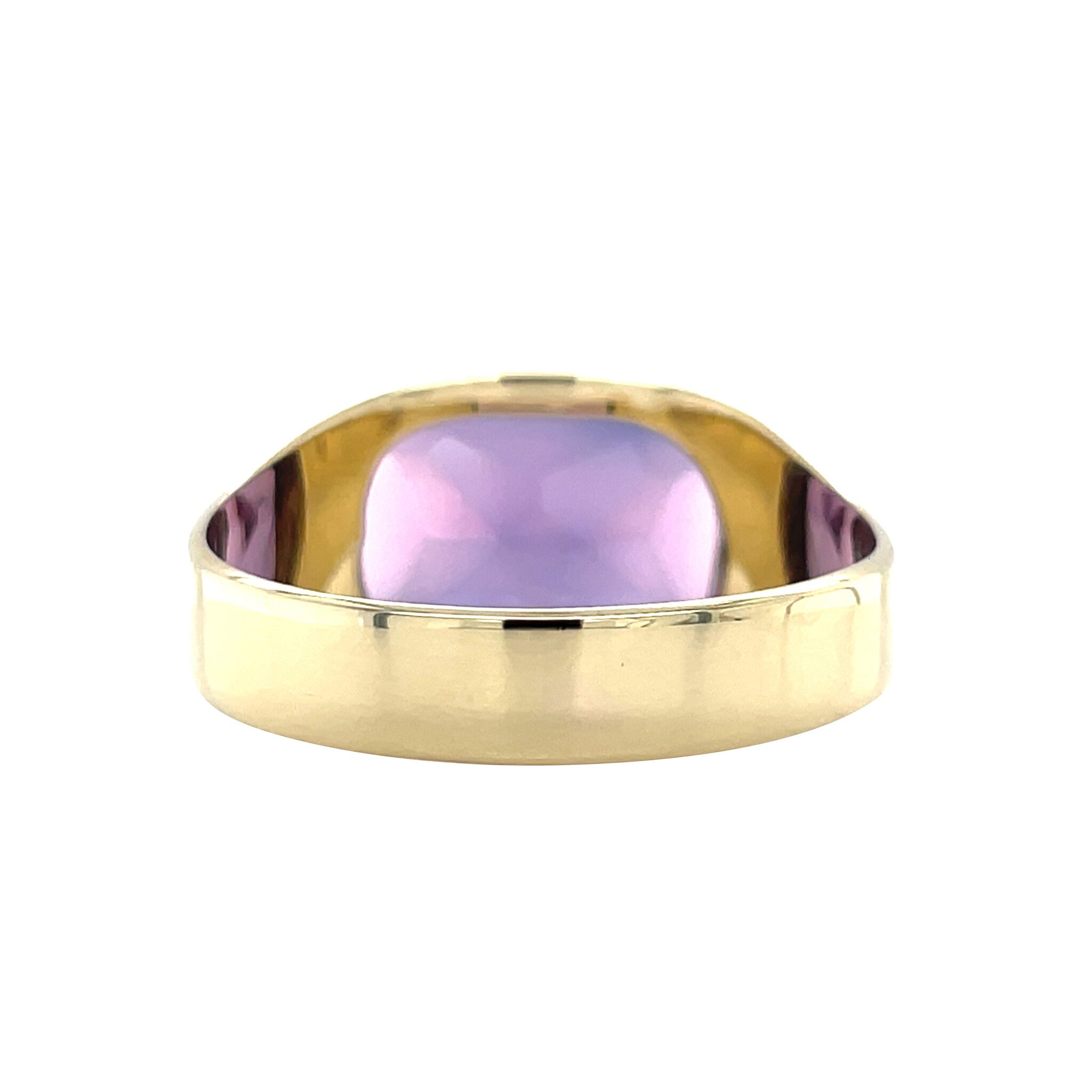 Gold vintage signet ring with sapphire 14 kt