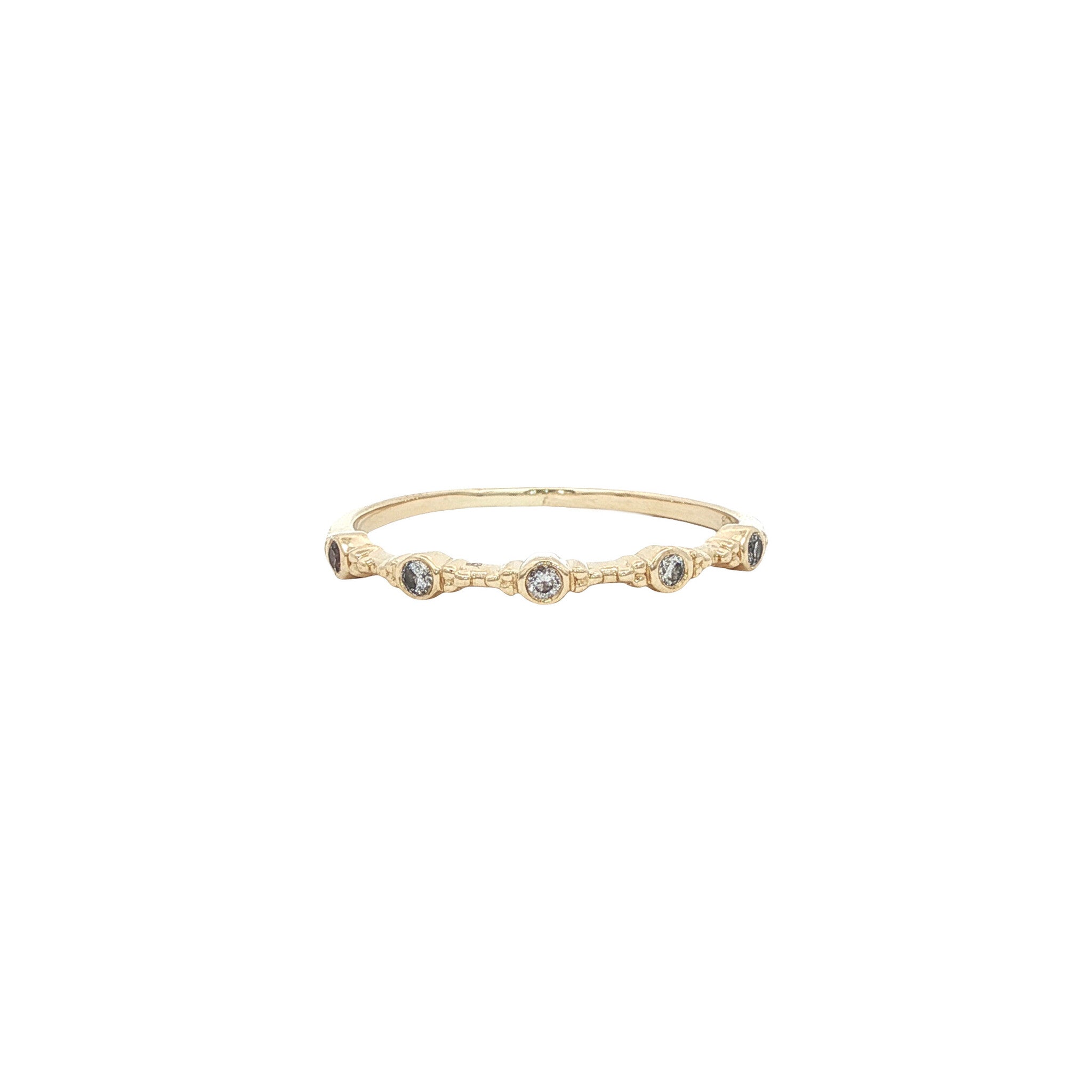 Gouden vintage ring met diamant 14 kt