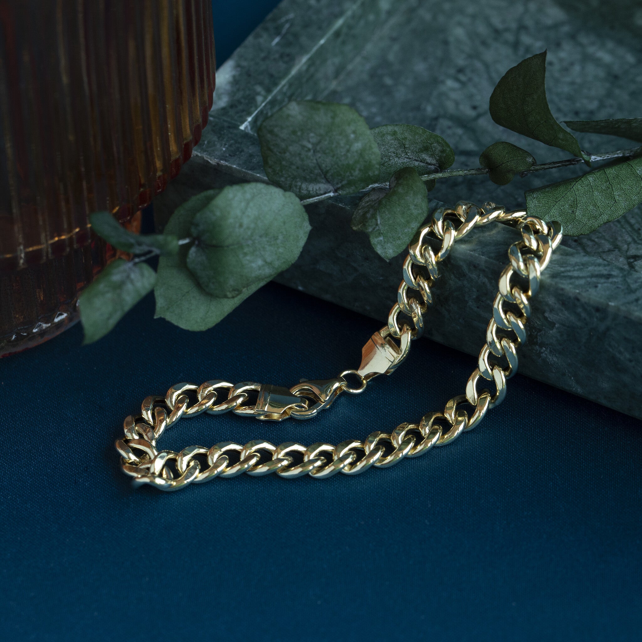 Gouden armband gourmet 19.5 cm 14 krt