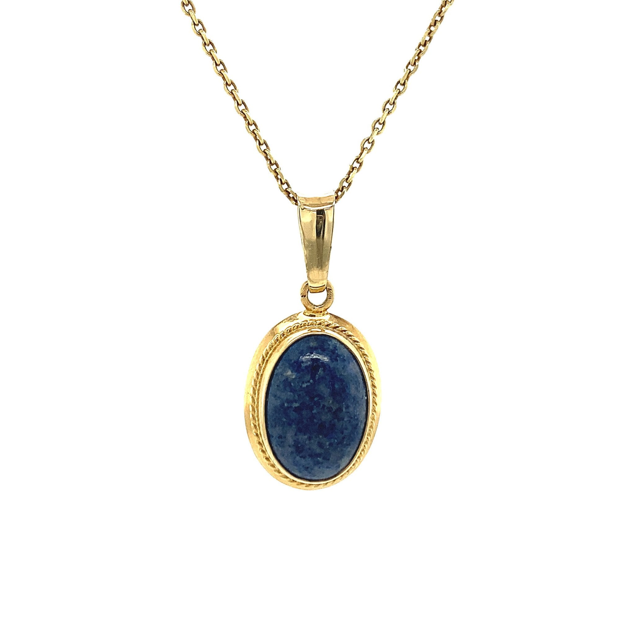 14 kt gold pendant with lapis lazuli