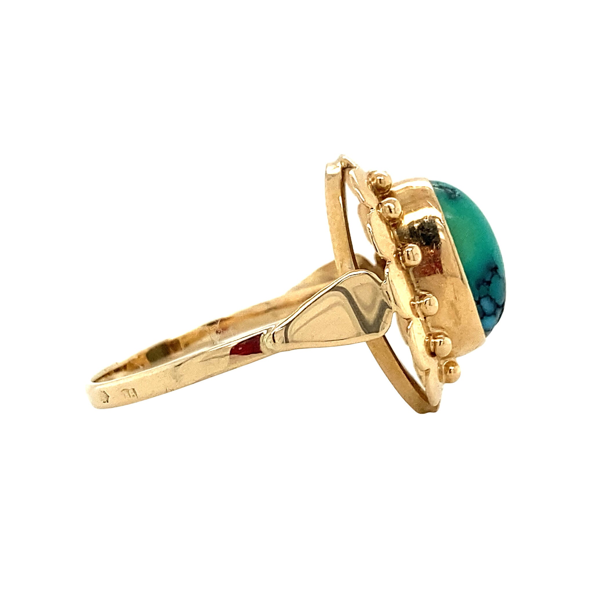 Gouden ring met turkoois 14 krt