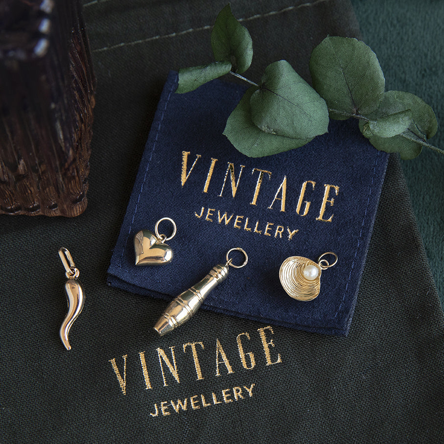 Gouden vintage ichthus vis hanger 14 kt