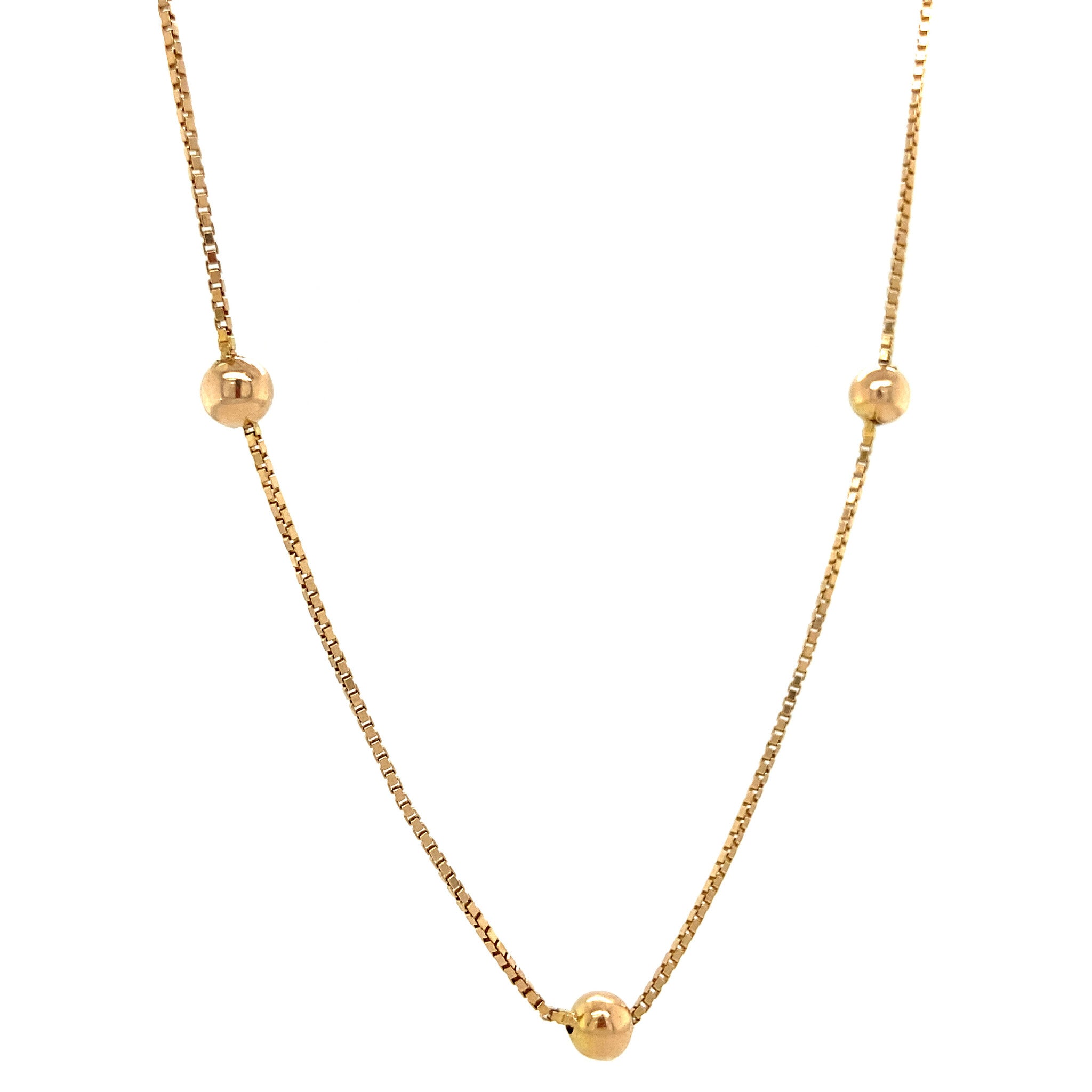 Gouden collier met bolletjes 42.5 cm 14 krt