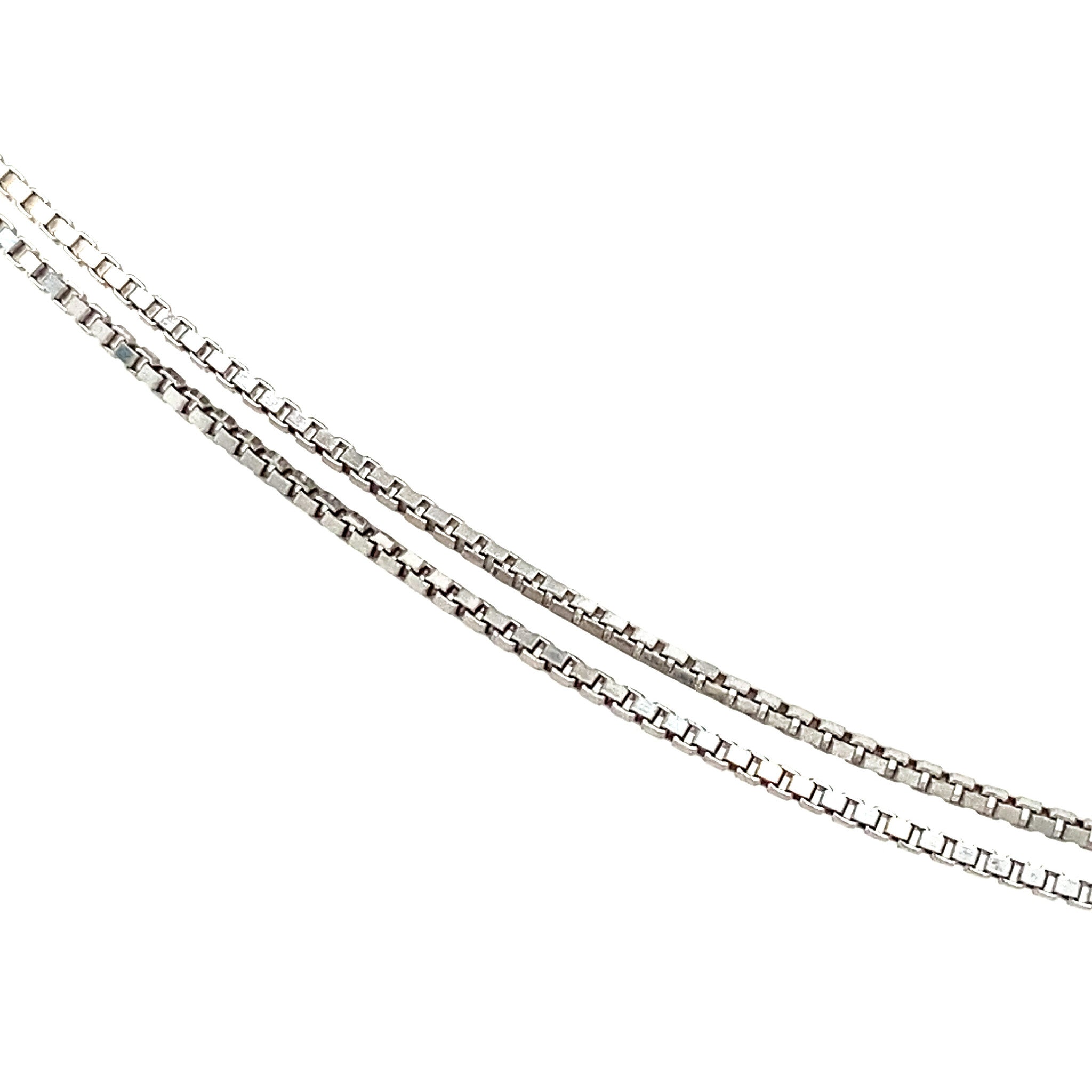 14 kt white gold Venetian long necklace